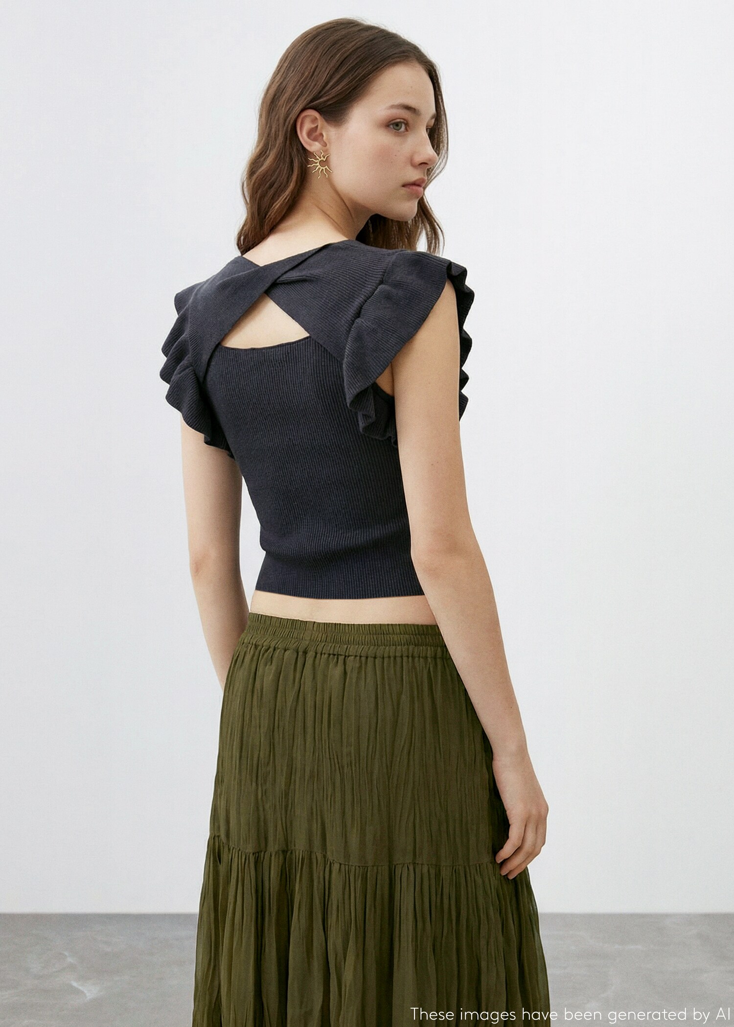 Ruffle knit top - Reverse of the article