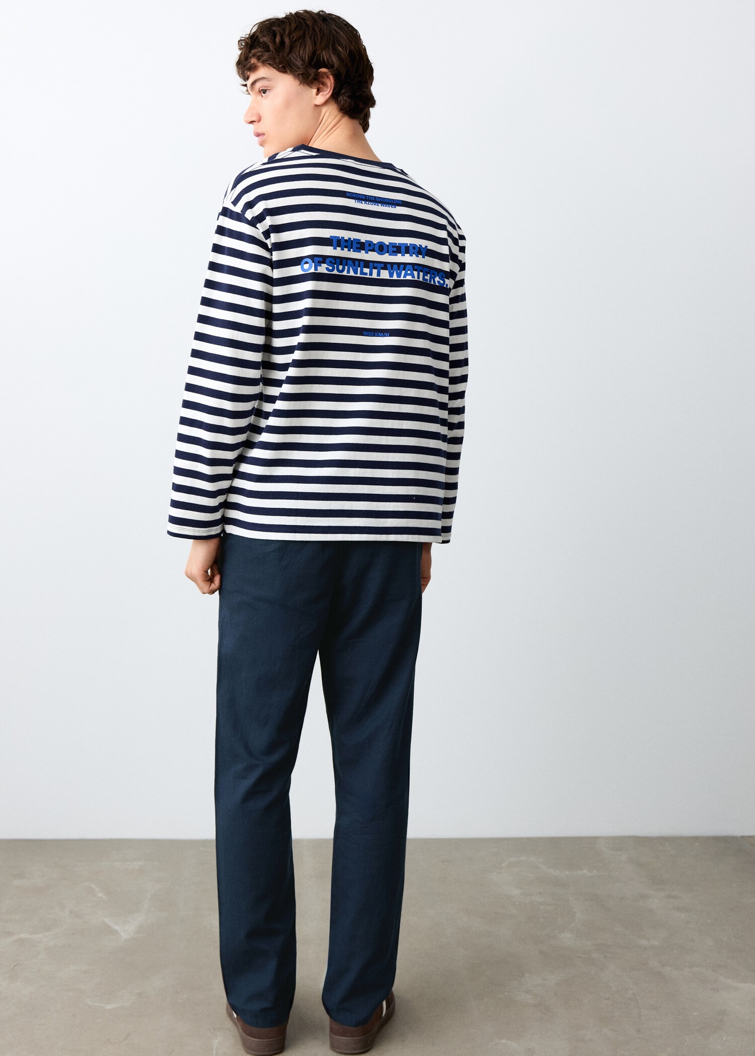 Linen cotton buttoned trousers - Reverse of the article