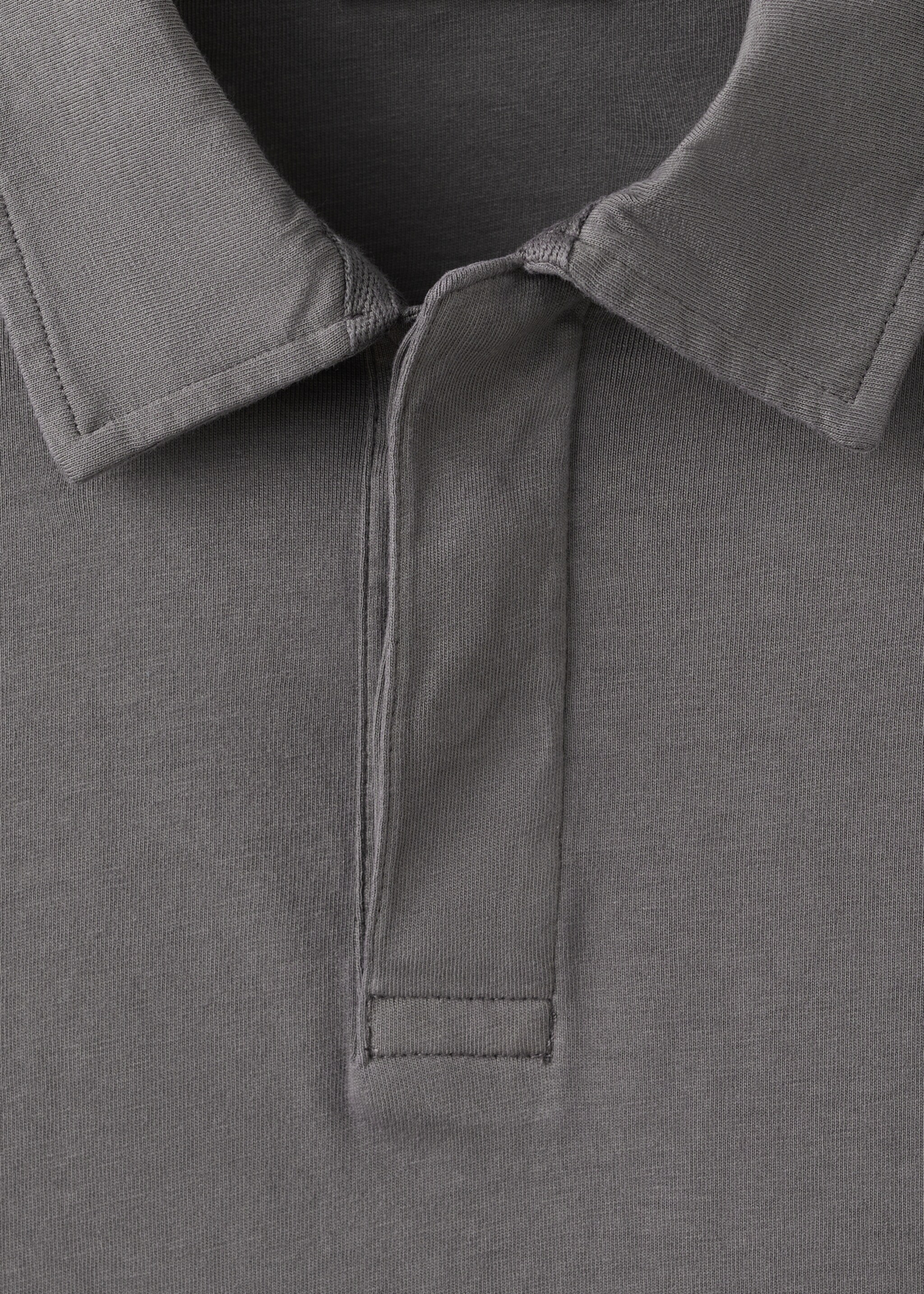 Cotton polo shirt - Details of the article 8, Charcoal. Ref: 27004061-00.