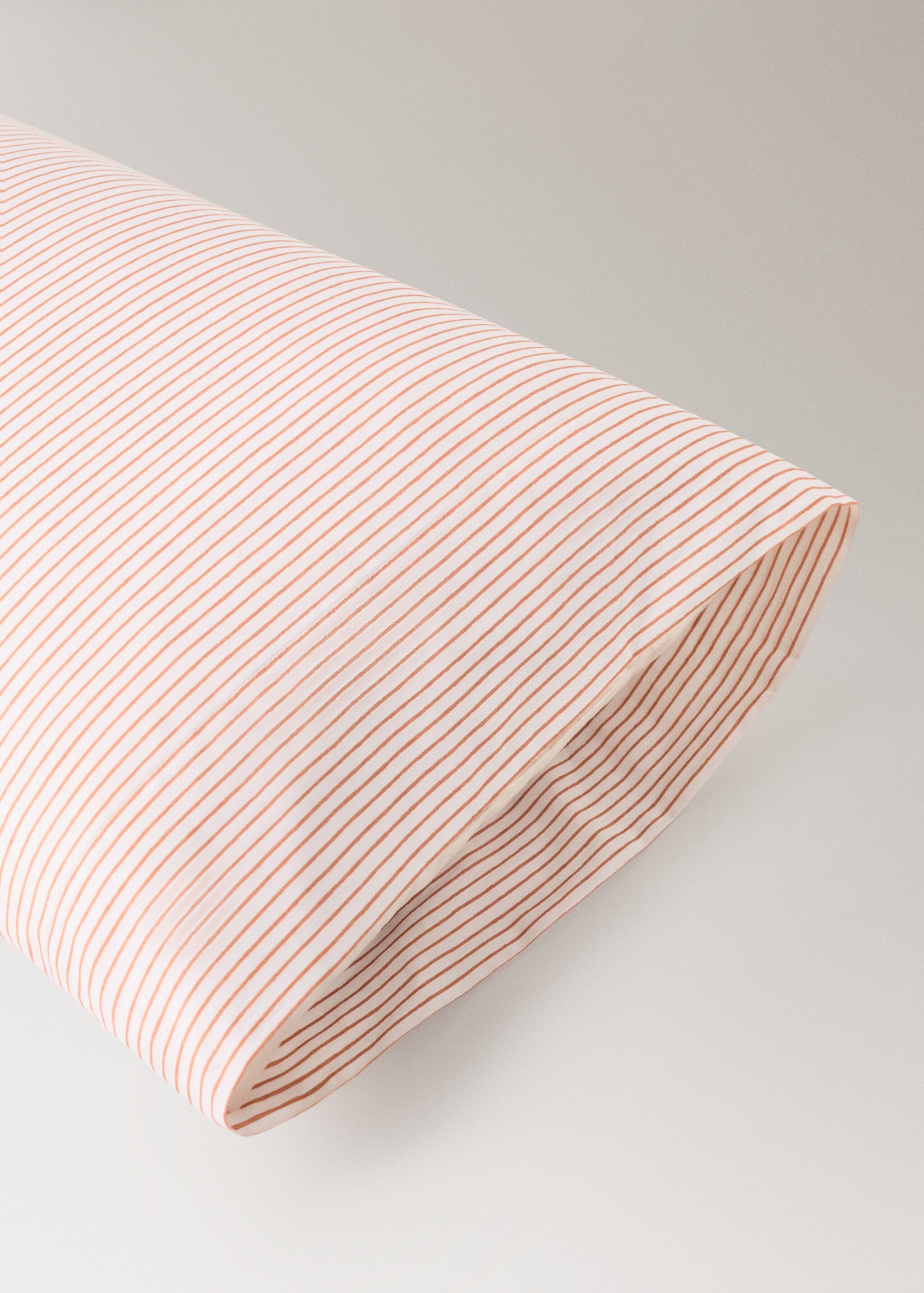 Children's pillowcase in cotton percale with stripes 45x110cm - Details of the article 1, Russet. Ref: 27004063-00.
