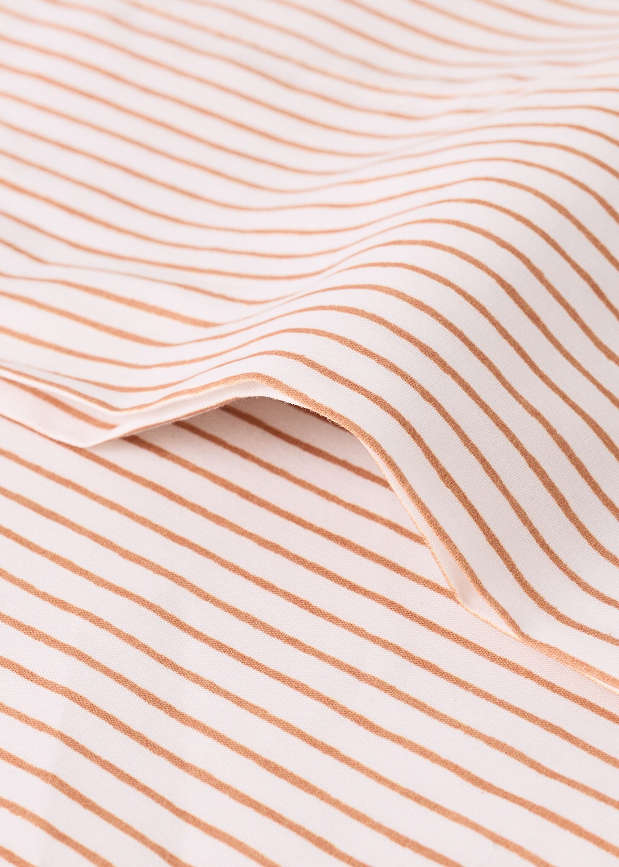 Children's pillowcase in cotton percale with stripes 45x110cm - Details of the article 2, Russet. Ref: 27004063-00.