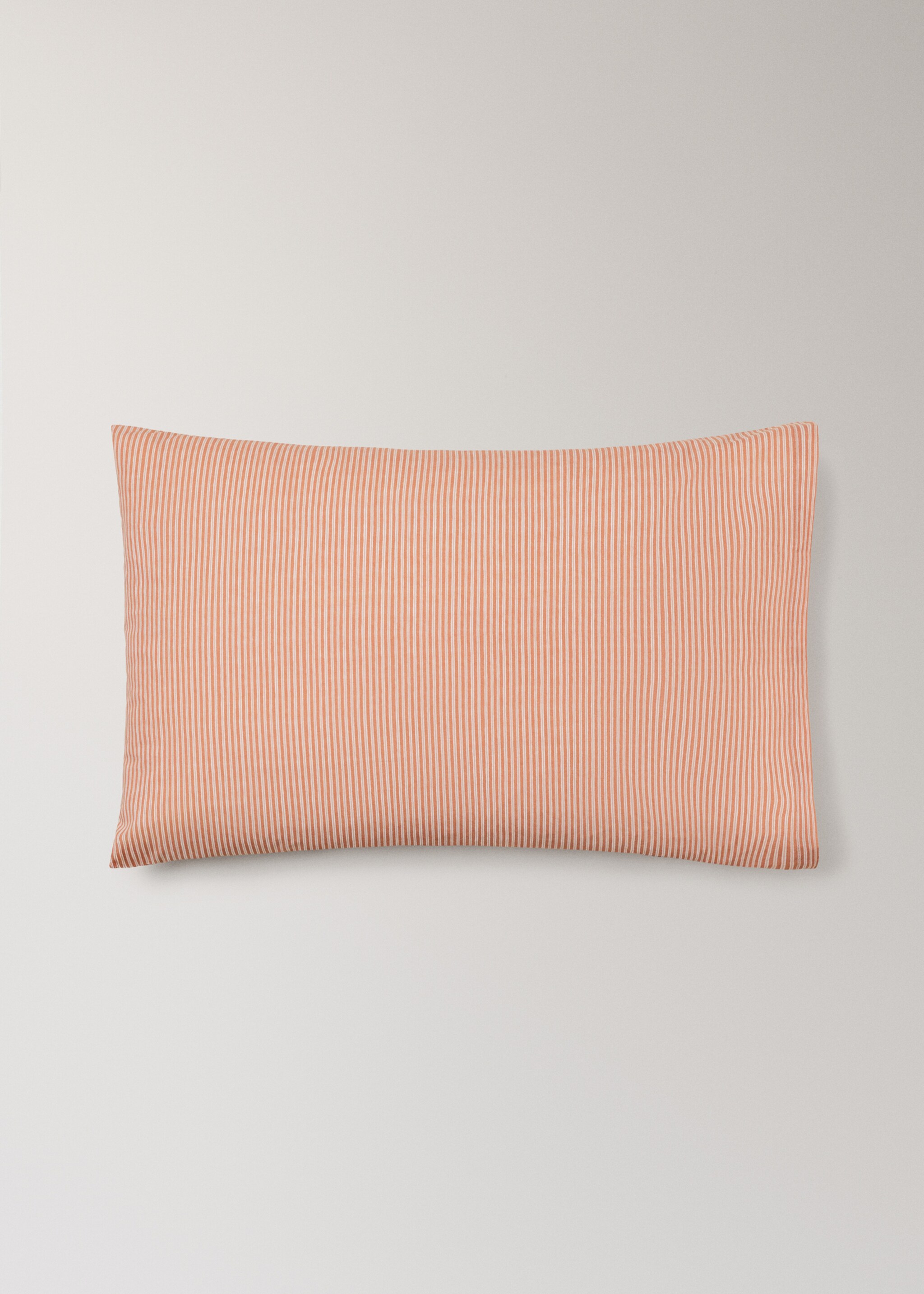 Children's pillowcase in cotton percale with stripes 50x75cm - Article without model, Russet. Ref: 27004064-00.