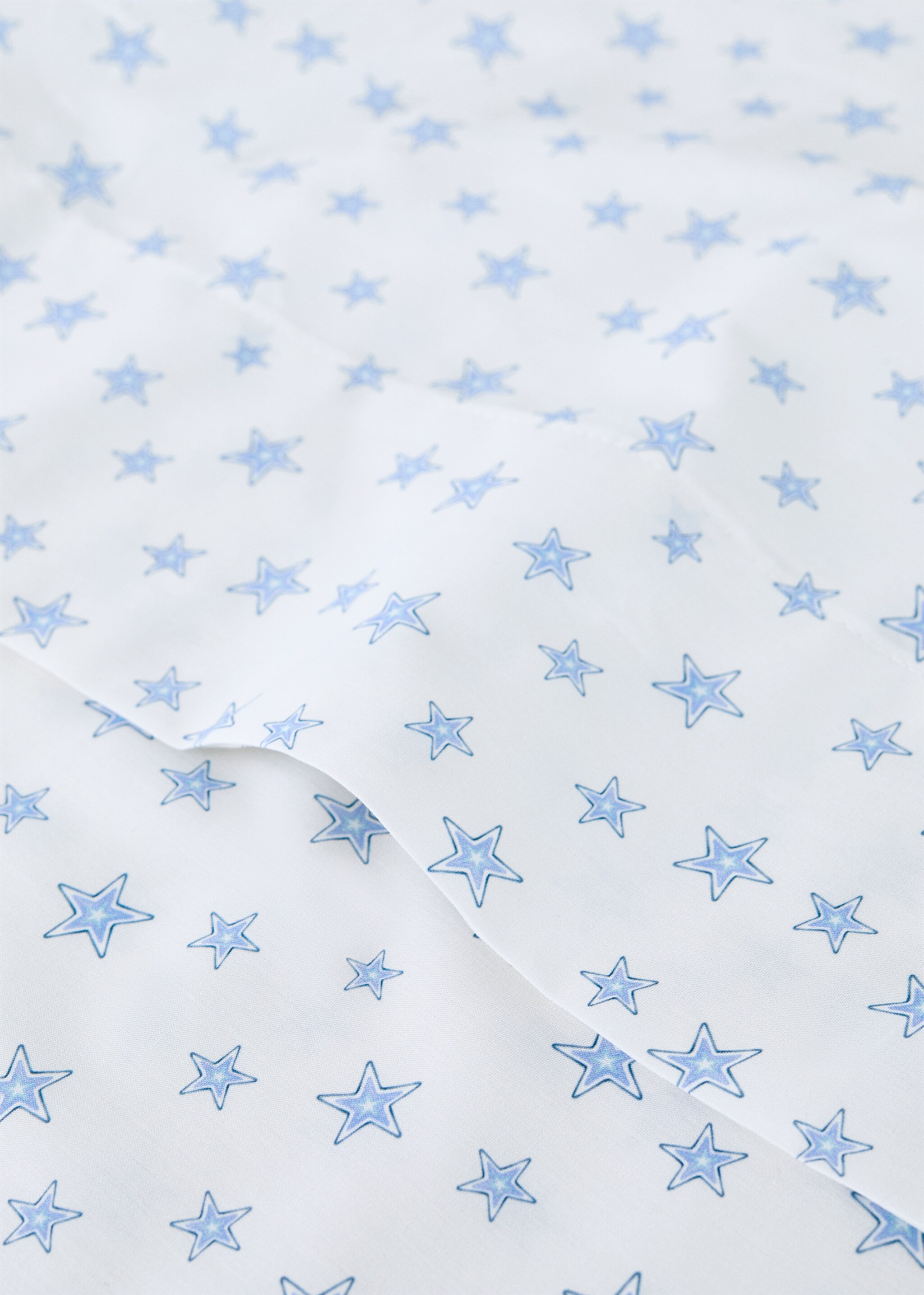 Children's pillowcase cotton percale stars 45x110 cm - Details of the article 2, Blue. Ref: 27004068-00.