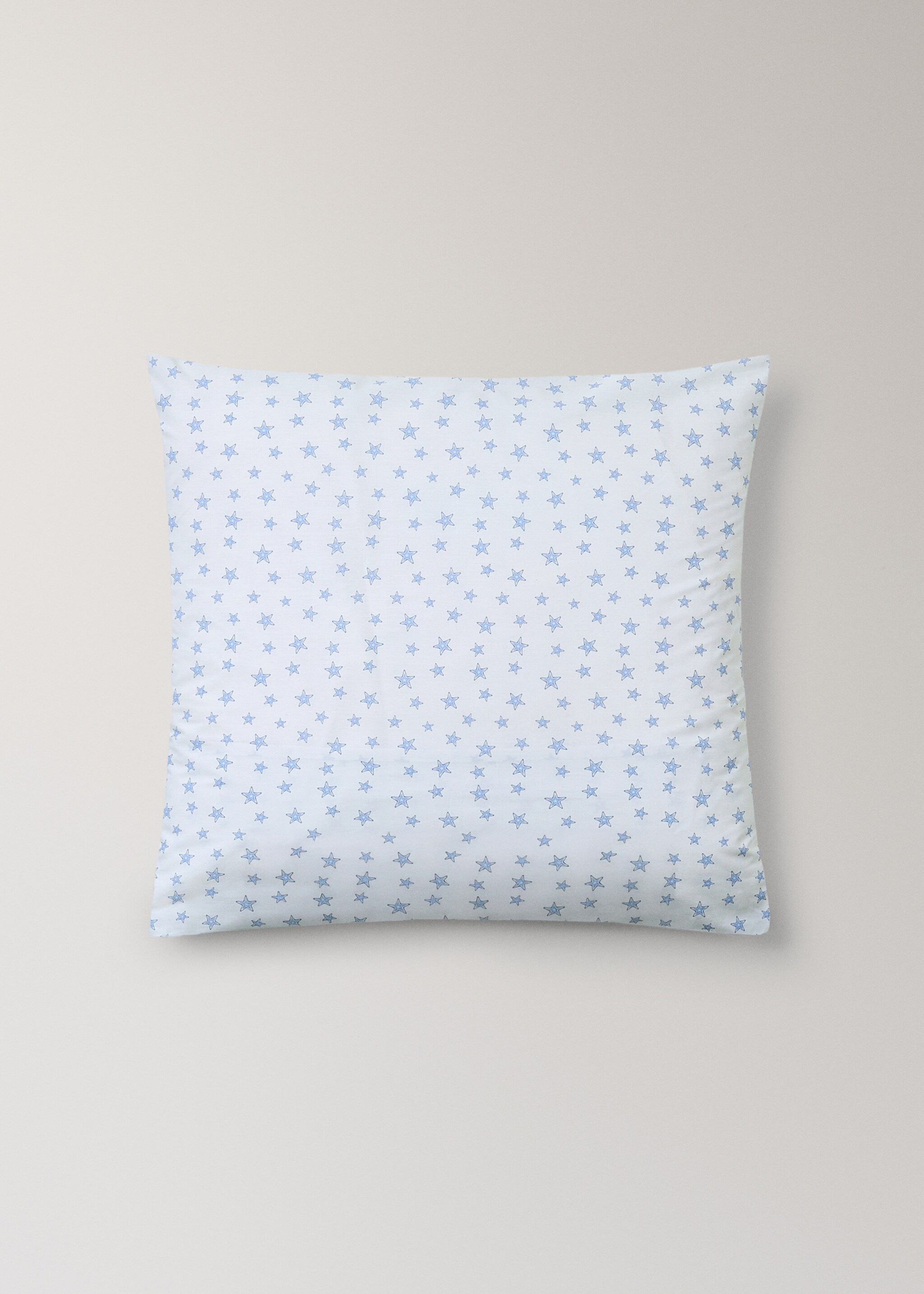 Children's pillowcase cotton percale stars 60x60 cm - Article without model, Blue. Ref: 27004070-00.