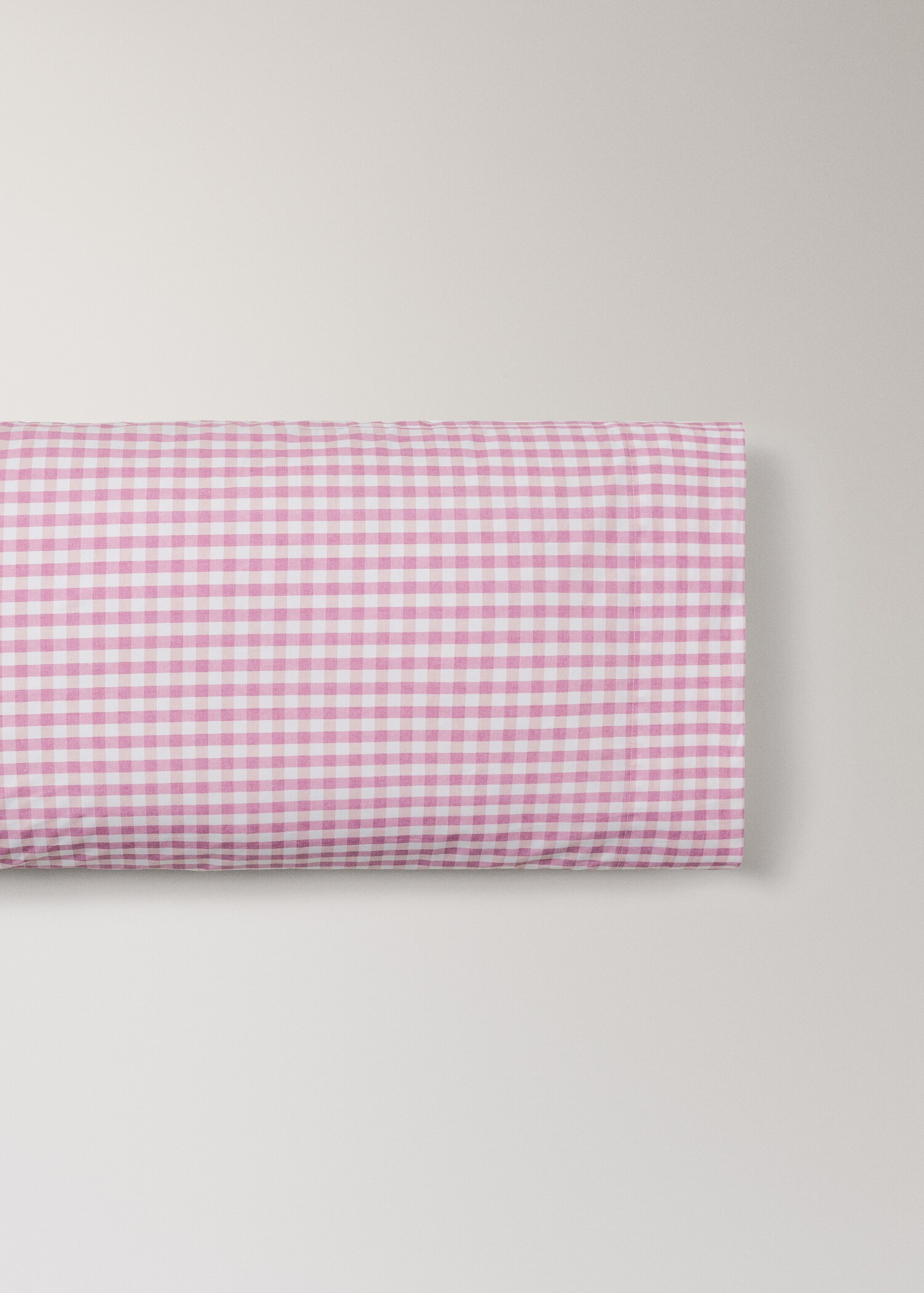 Gingham check cotton pillow cover 45x110 cm - Article without model