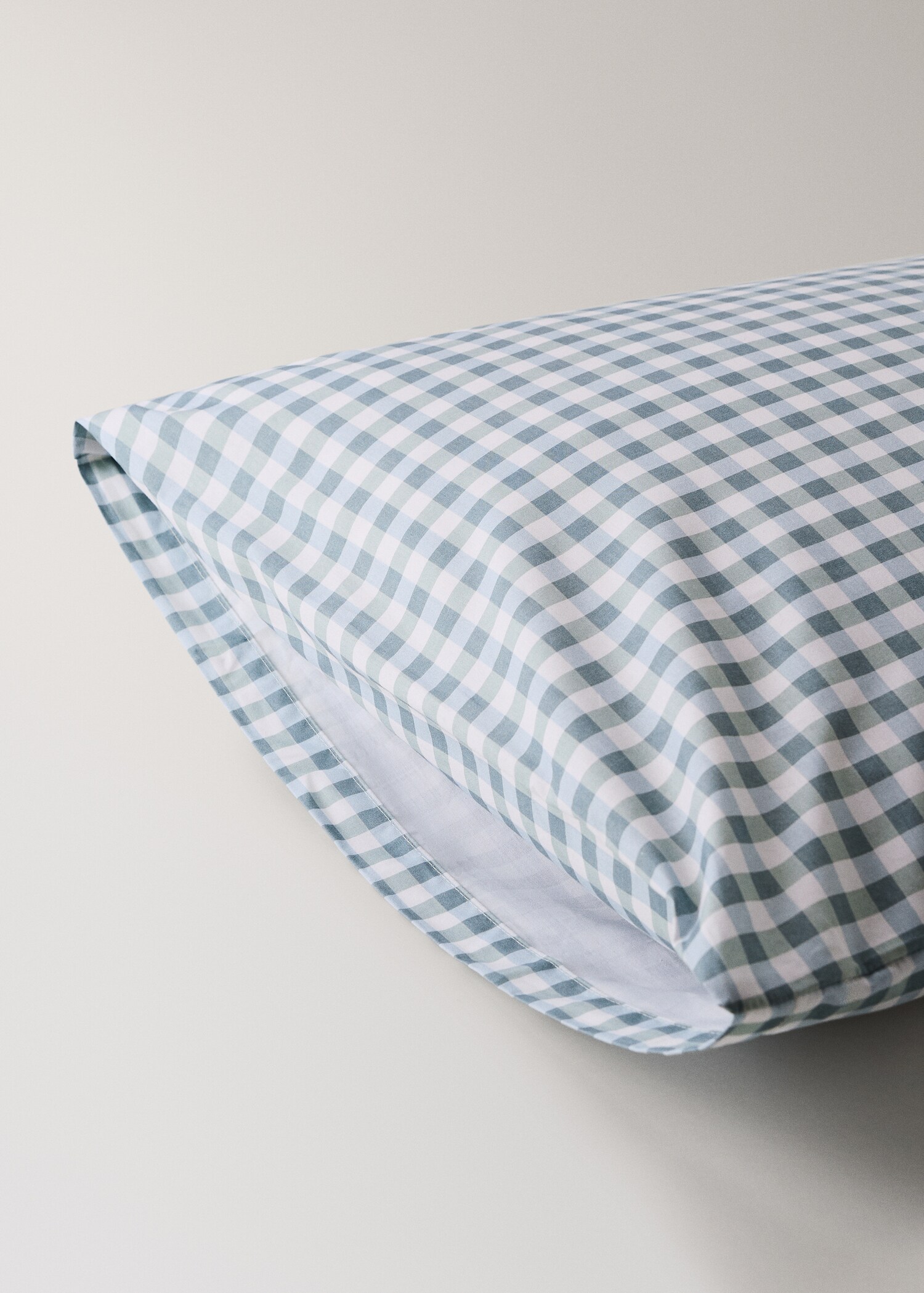 Vichy check cotton pillowcase 50x75 cm - Details of the article 1