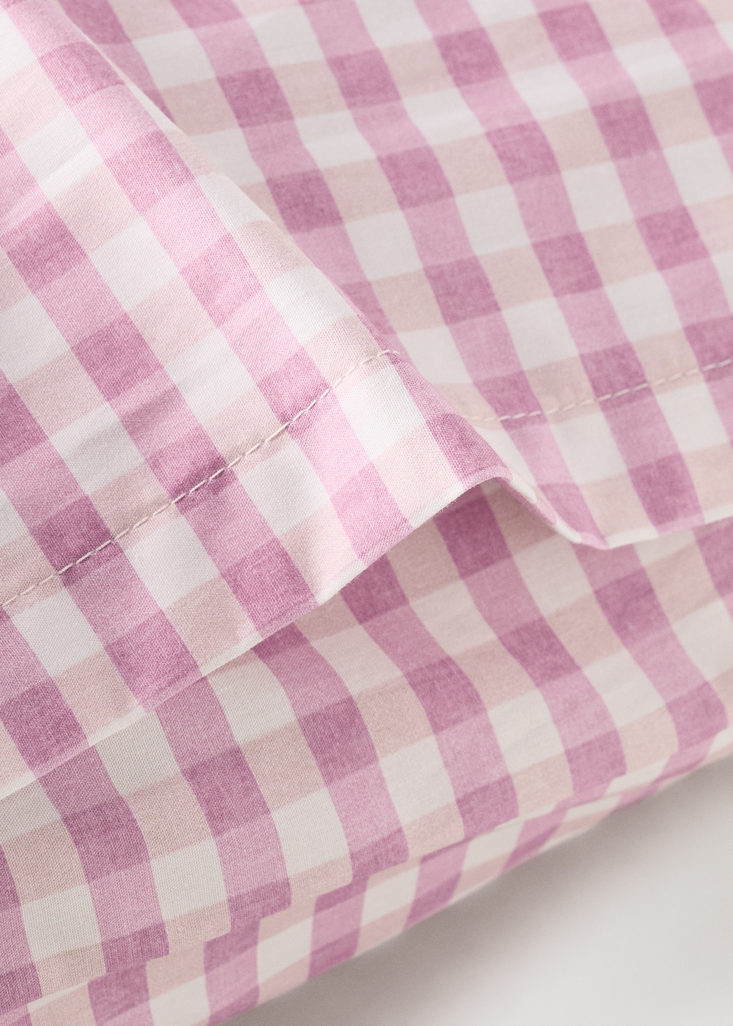 Vichy check cotton pillowcase 50x75 cm - Details of the article 1