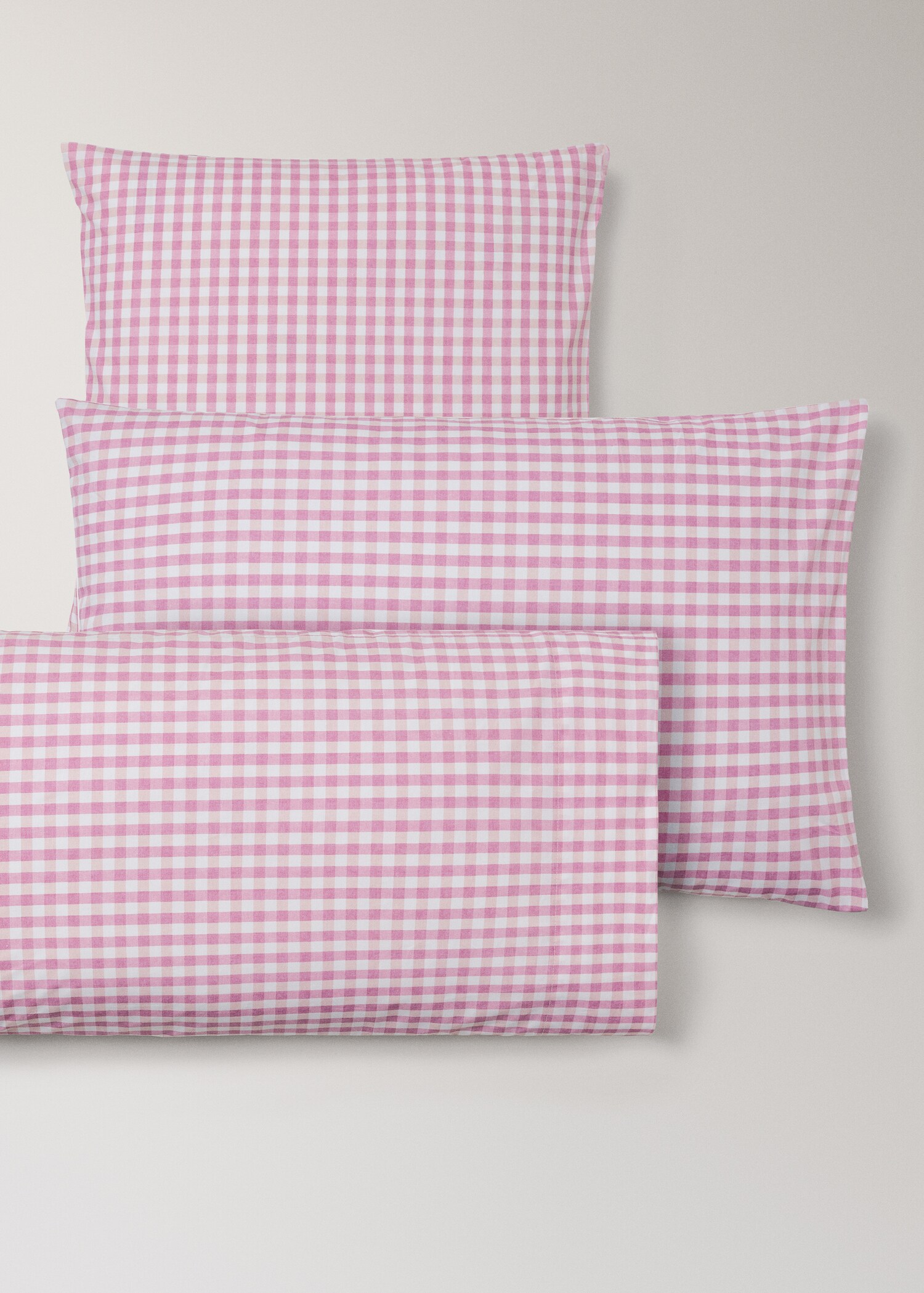 Vichy check cotton pillowcase 50x75 cm - Details of the article 3