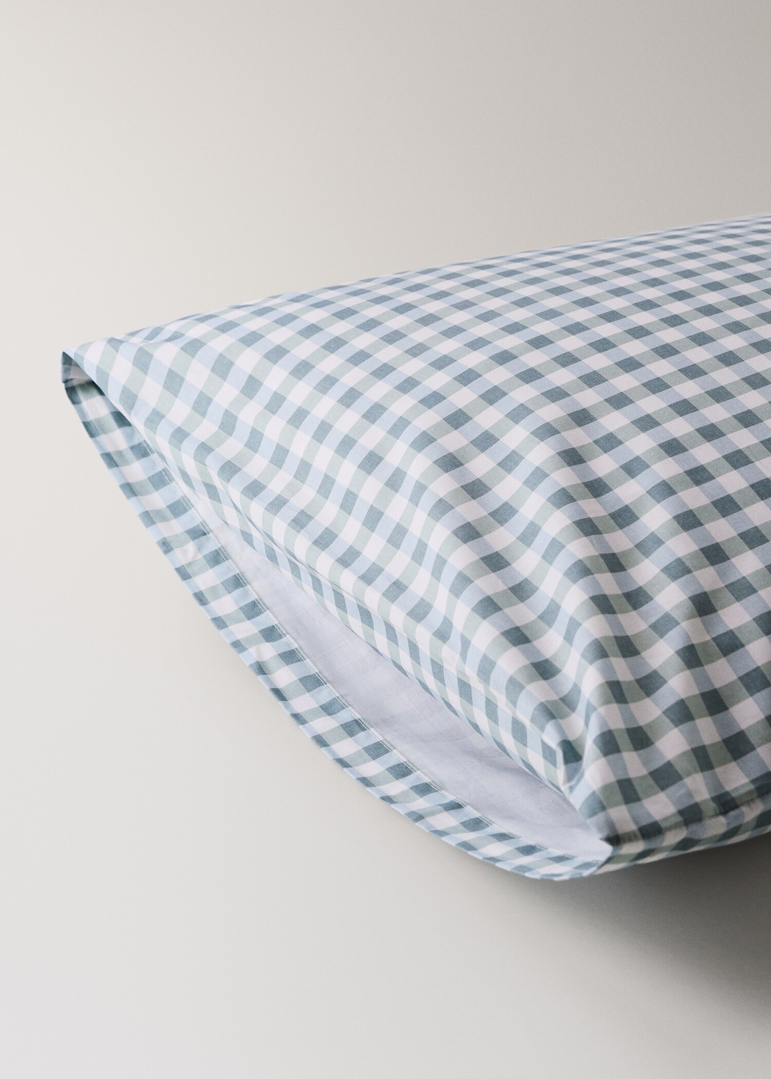 Gingham check cotton pillow cover 60x60 cm - Details of the article 1