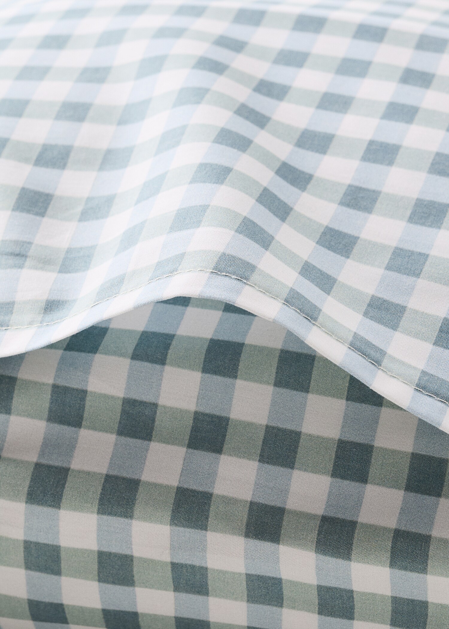 Gingham check cotton pillow cover 60x60 cm - Details of the article 2