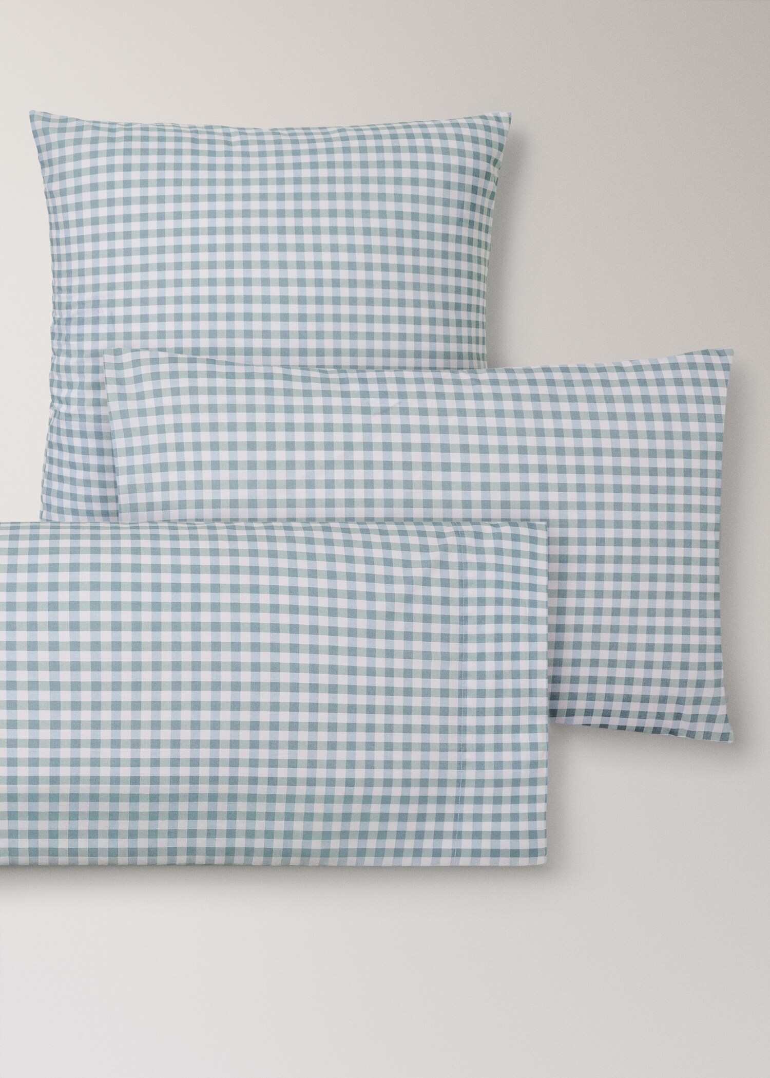 Gingham check cotton pillow cover 60x60 cm - Details of the article 3