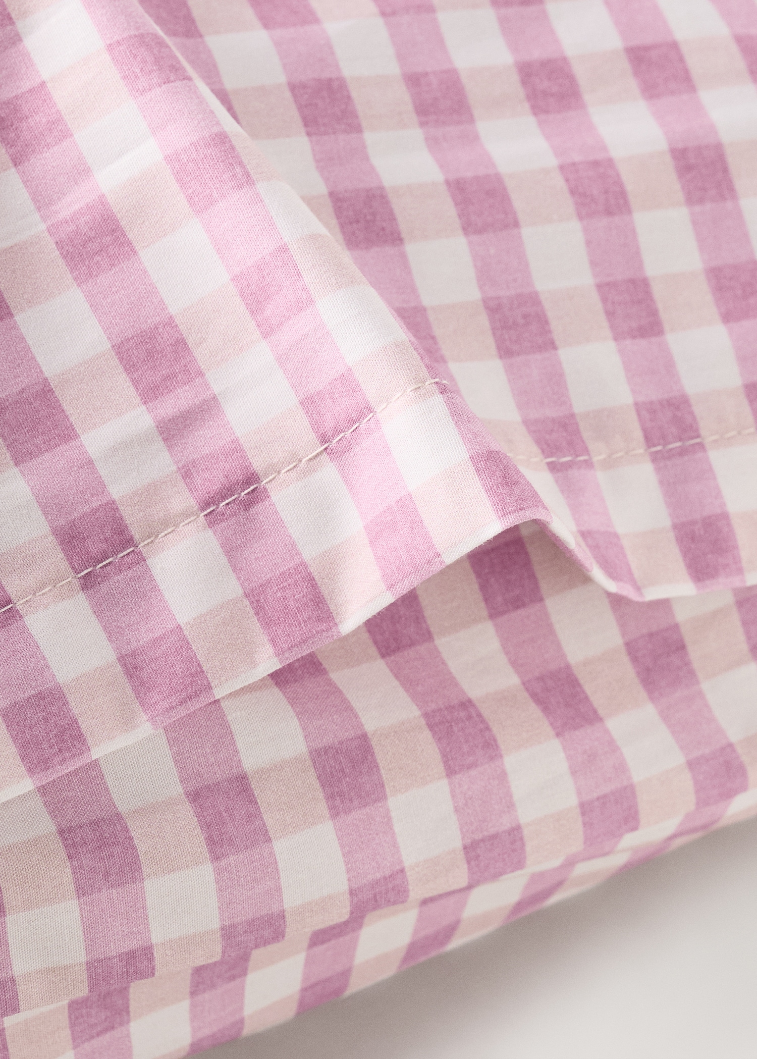 Gingham check cotton pillow cover 60x60 cm - Details of the article 1