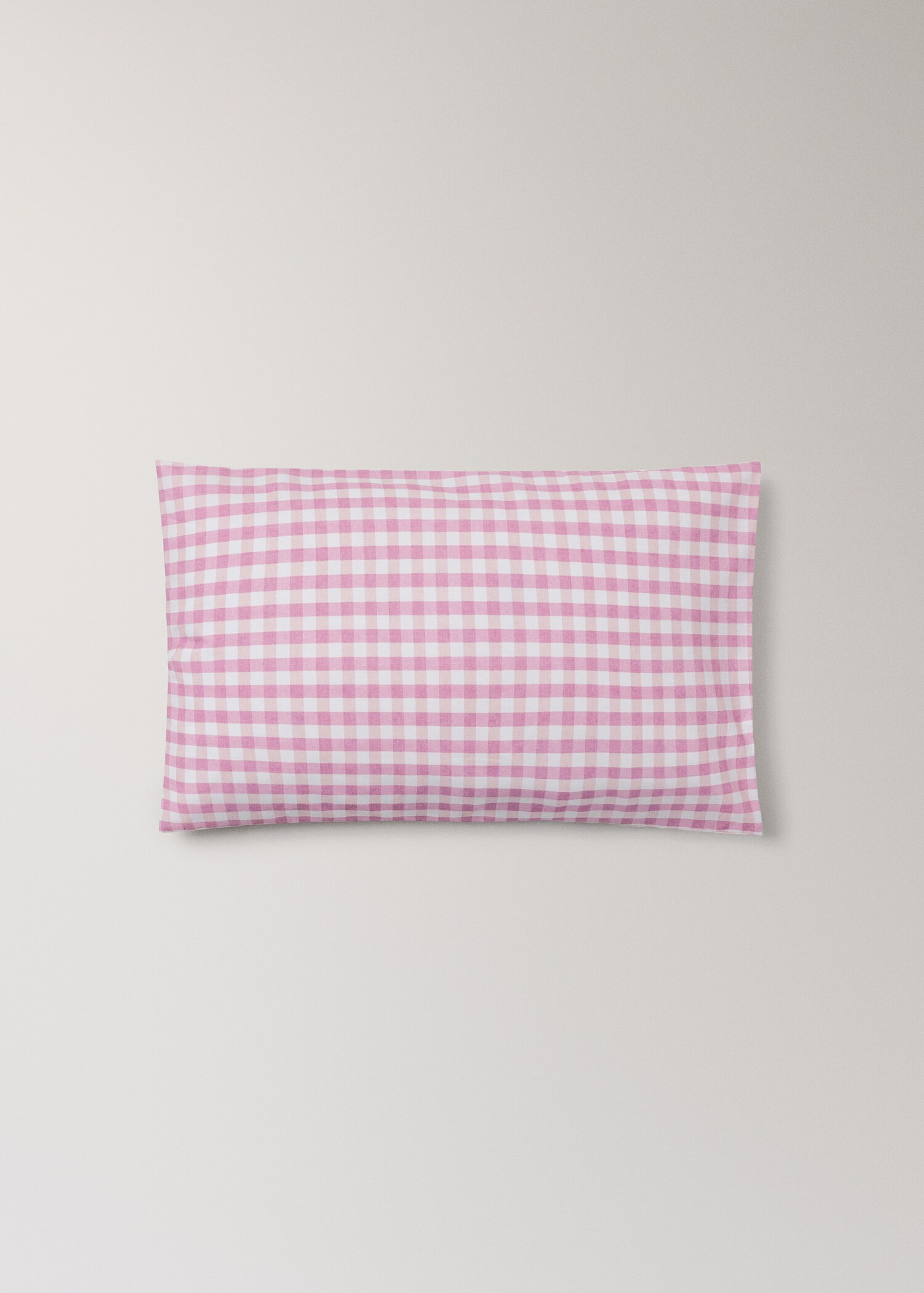 Cot bed pillowcase in Vichy check cotton - Article without model