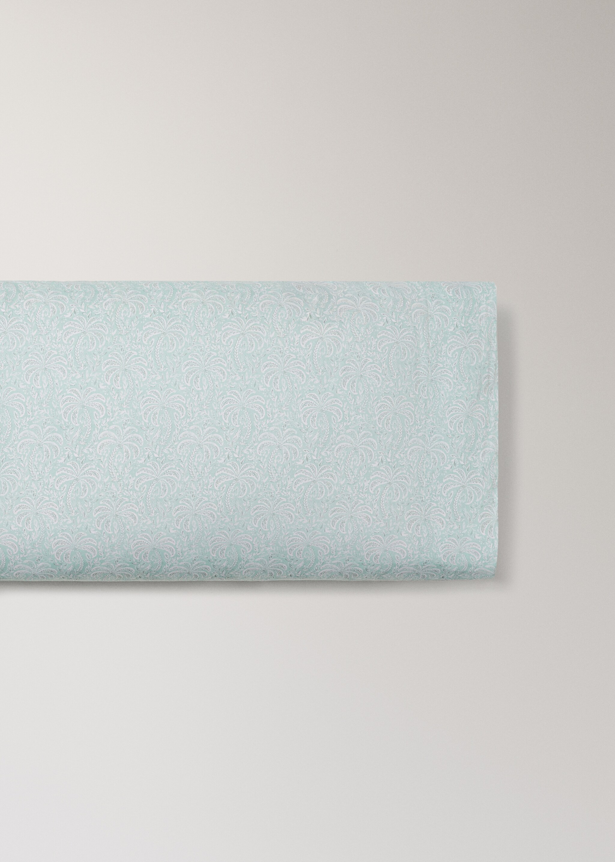 Percale cotton palm tree pillow cover 45x110 cm - Article without model, Pastel Green. Ref: 27004076-00.