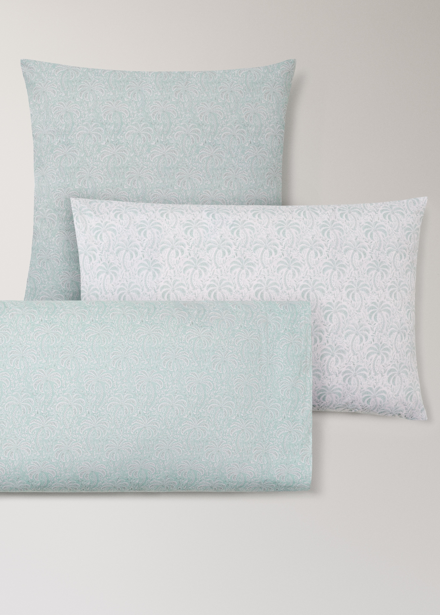 Cotton percale palm tree pillow cover 60x60 cm - Details of the article 3