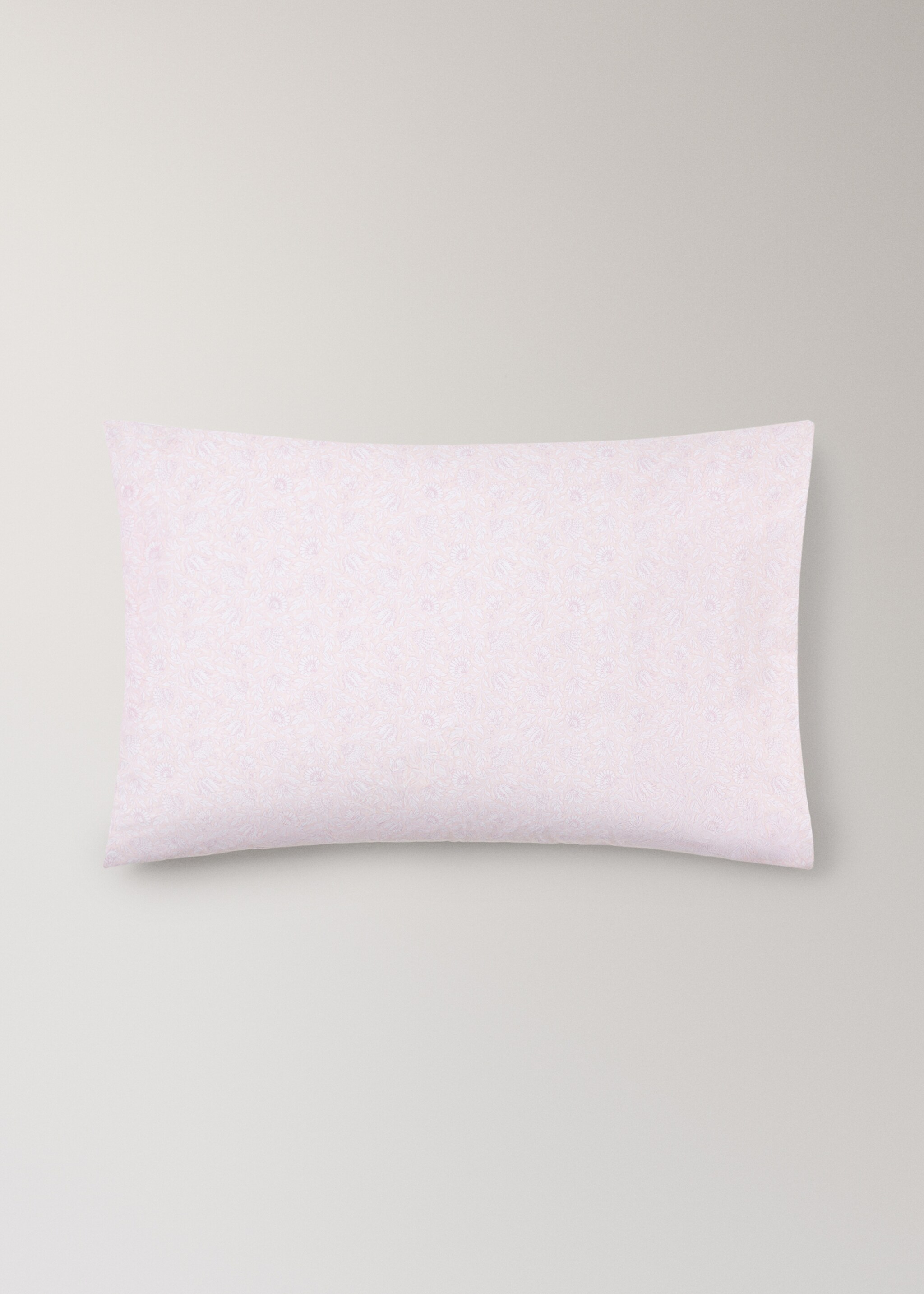 Children's pillowcase cotton percale flowers 50x75 - Article without model, Pastel Pink. Ref: 27004080-00.