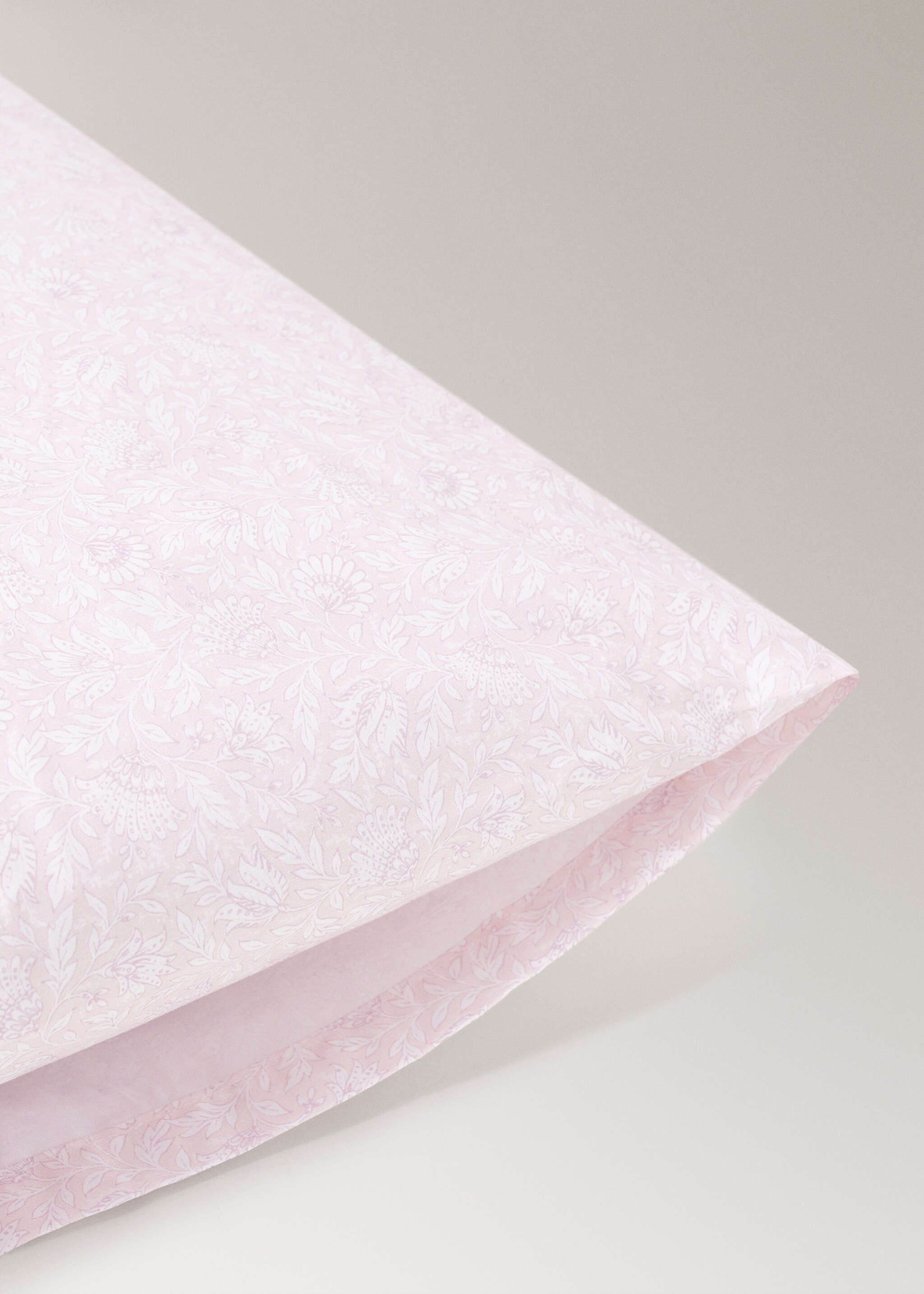 Children's pillowcase cotton percale flowers 50x75 - Details of the article 1, Pastel Pink. Ref: 27004080-00.