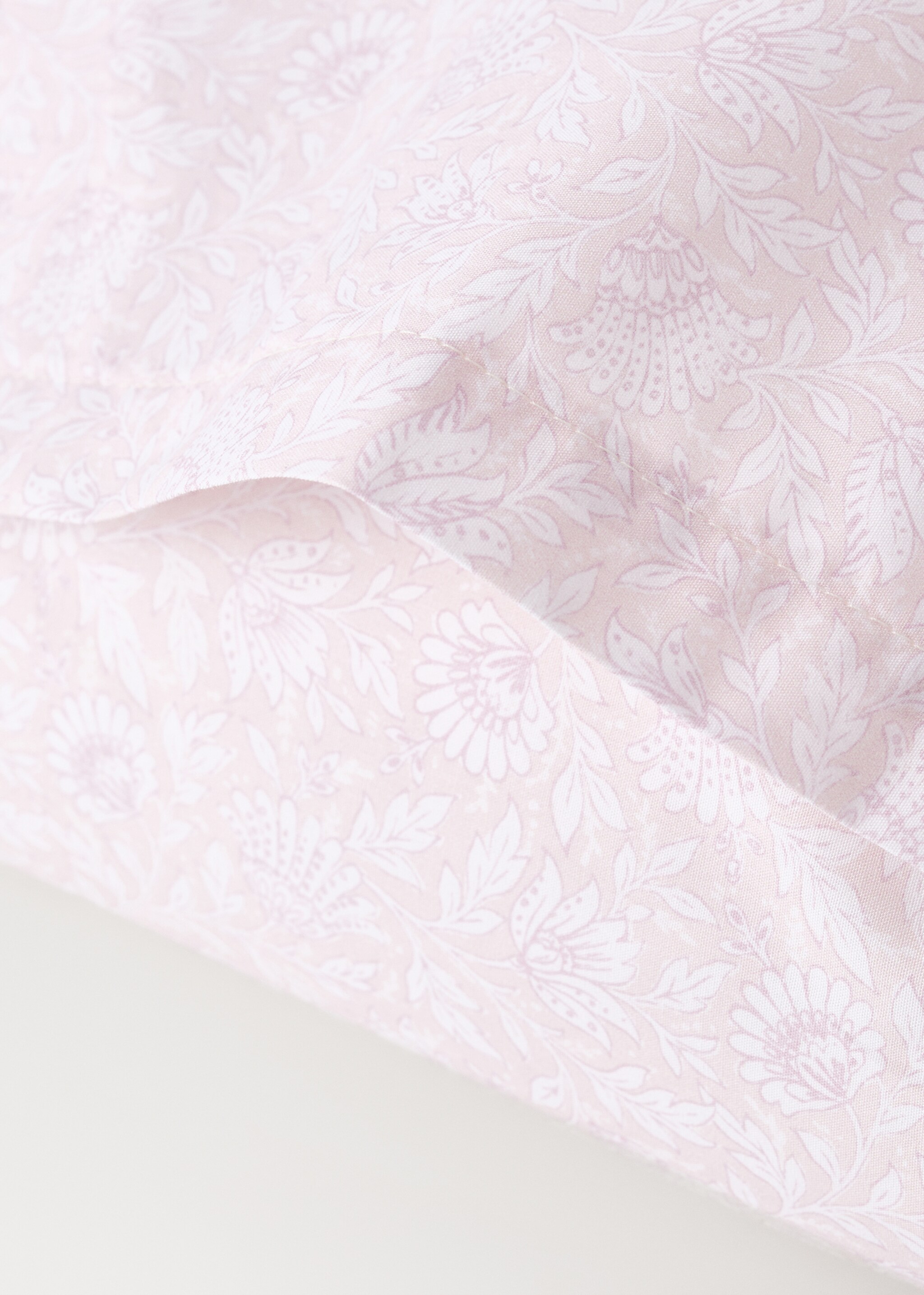Children's pillowcase cotton percale flowers 50x75 - Details of the article 2, Pastel Pink. Ref: 27004080-00.