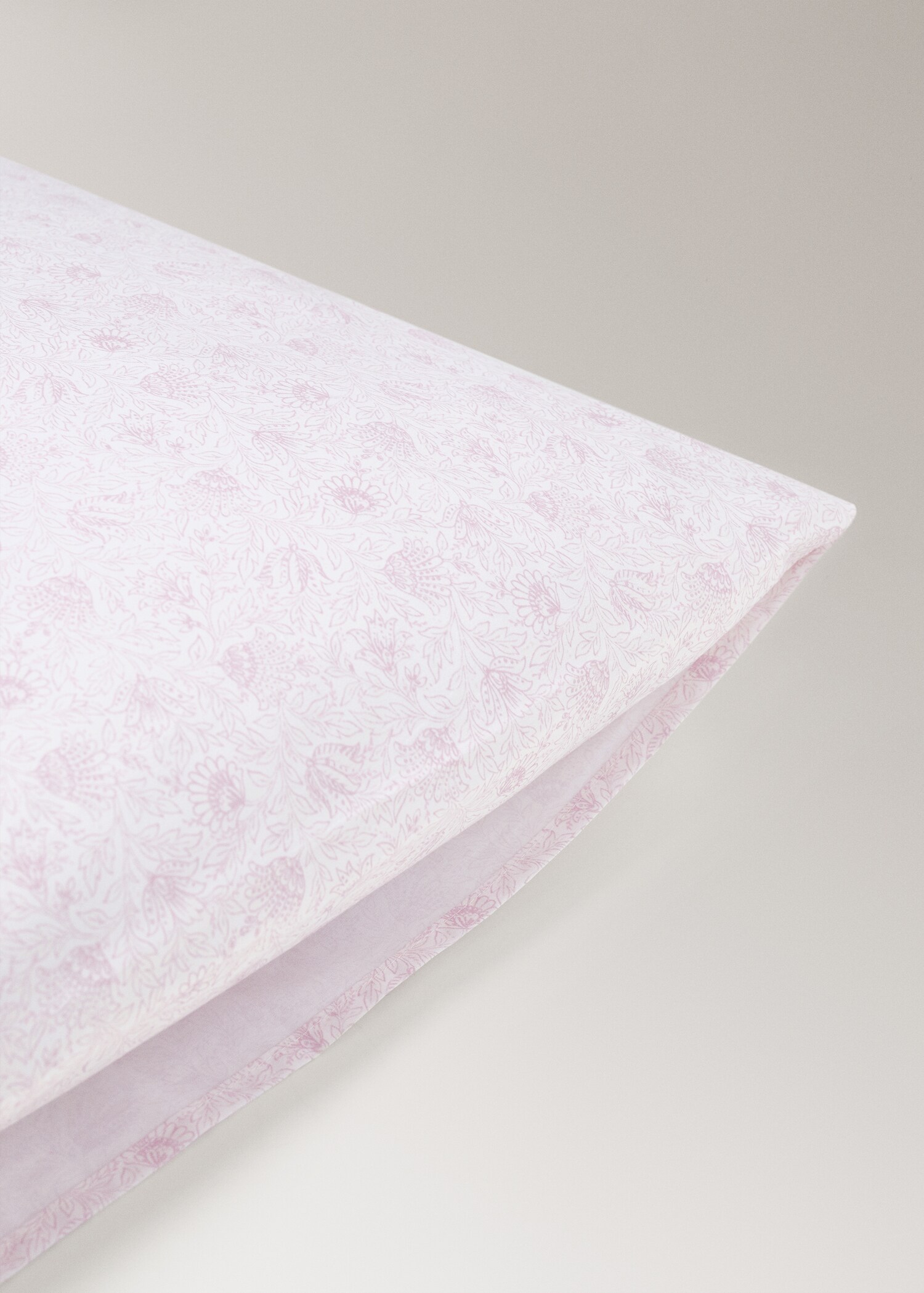 Children's pillowcase in cotton percale with floral pattern 60x60 - Details of the article 1
