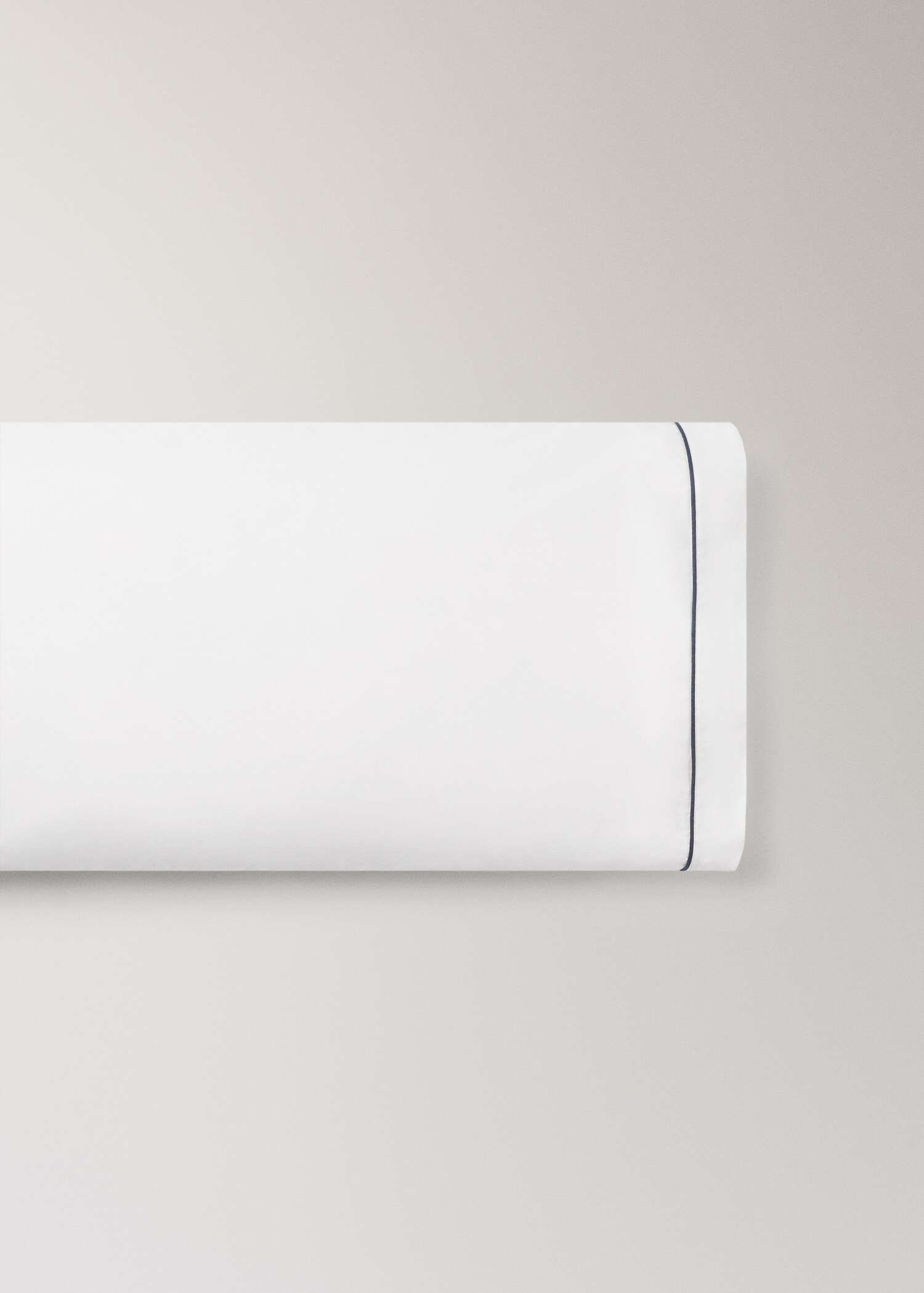 Reversible percale cotton children's pillowcase with contrast piping 45x110 cm - Article without model