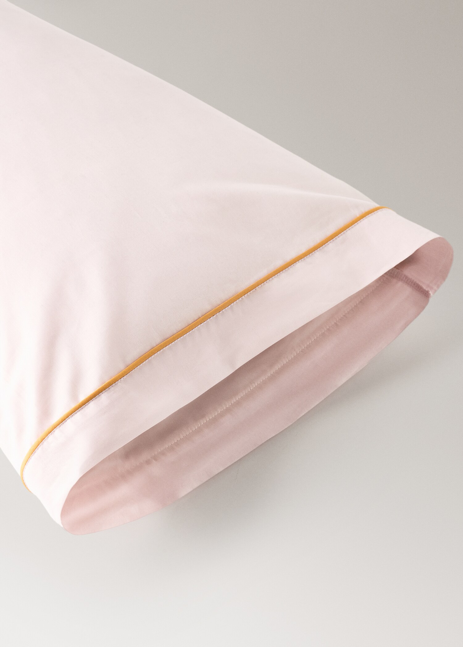 Reversible percale cotton children's pillowcase with contrast piping 45x110 cm - Details of the article 1