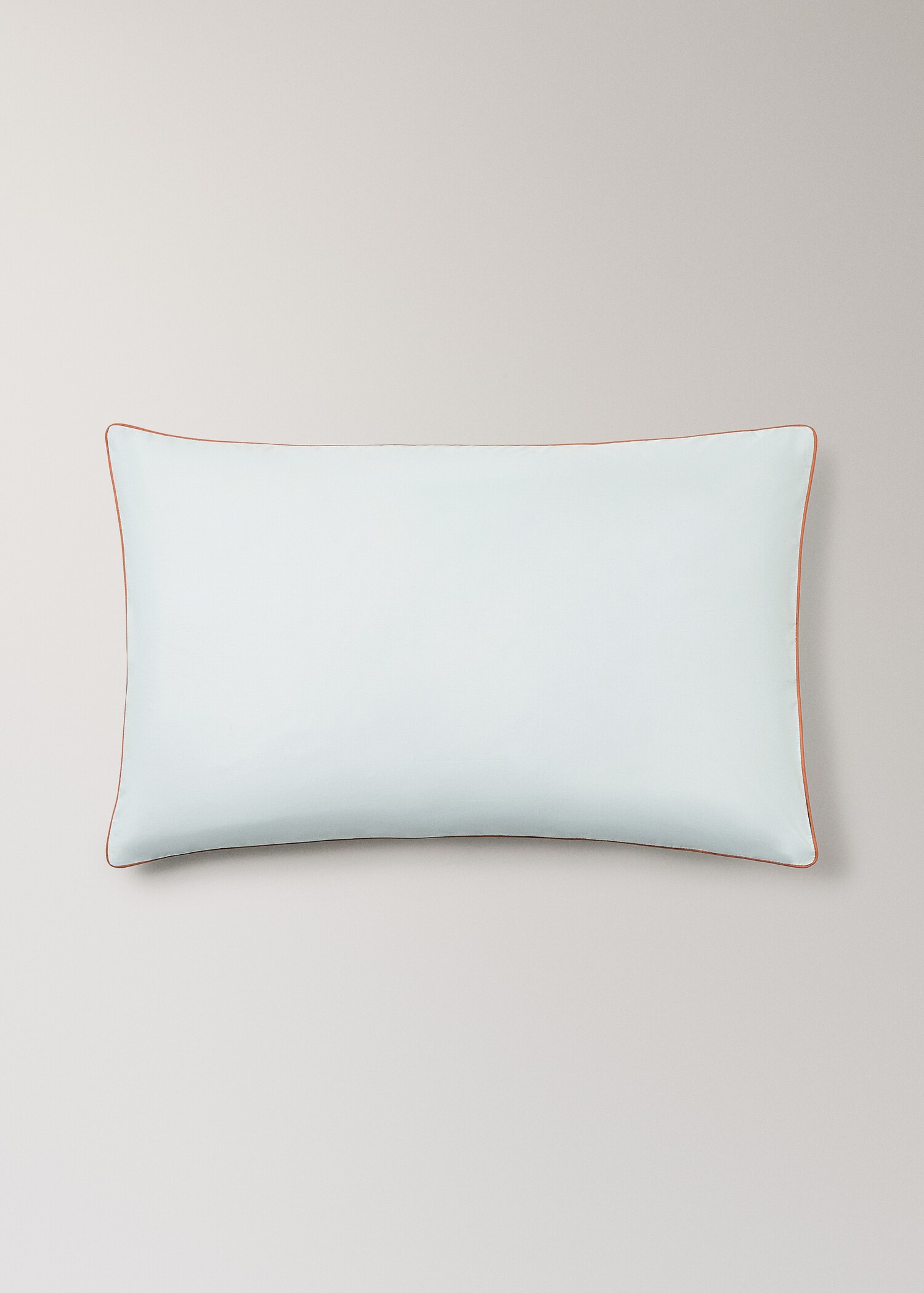 Reversible percale cotton pillowcase with contrasting piping 50x75 cm - Article without model