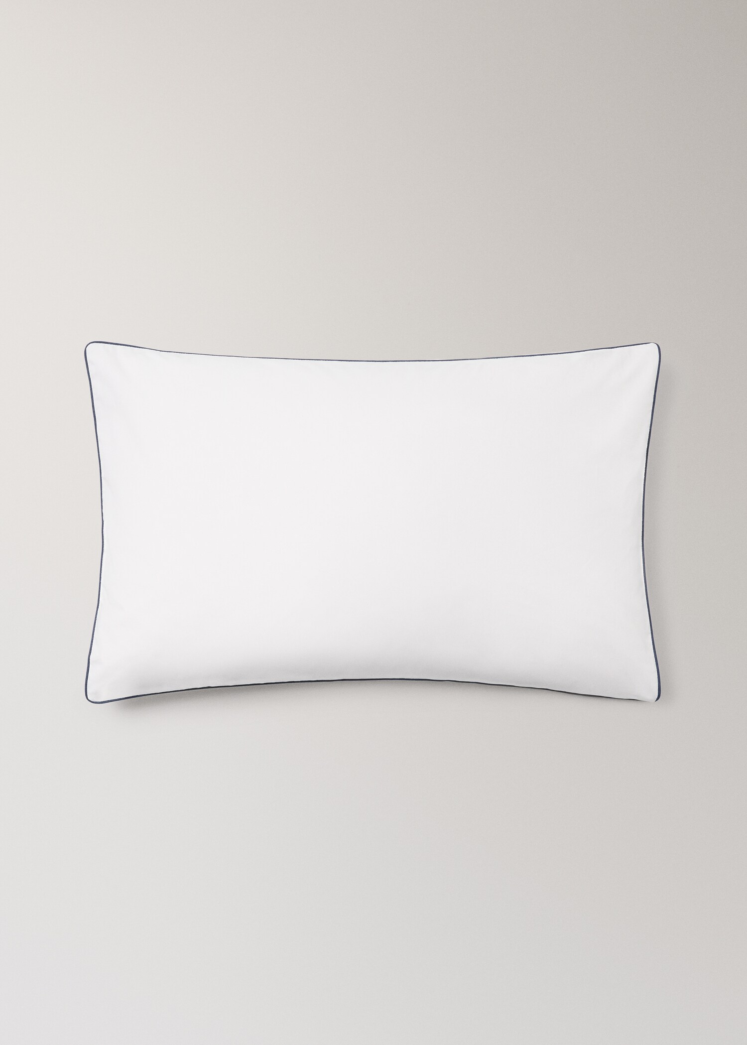 Reversible percale cotton pillowcase with contrasting piping 50x75 cm - Article without model