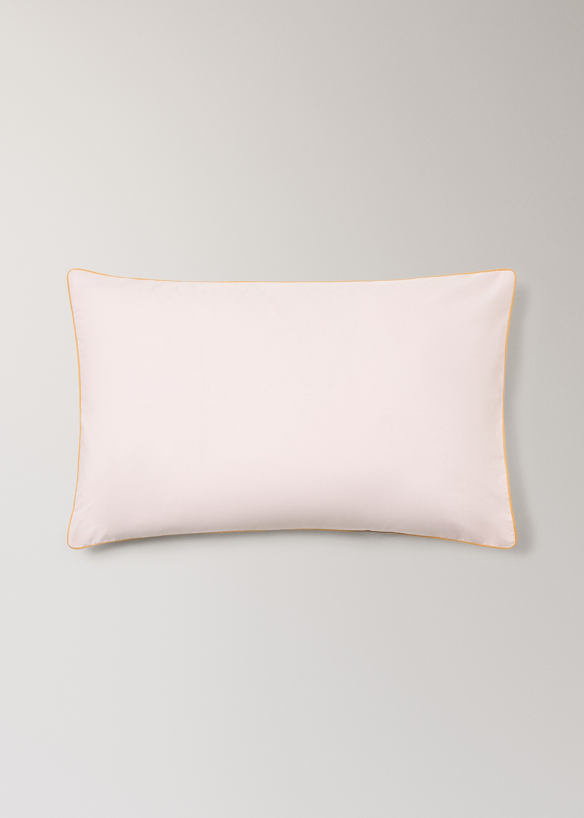 Reversible percale cotton pillowcase with contrasting piping 50x75 cm - Article without model, Light/Pastel Purple. Ref: 27004085-00.