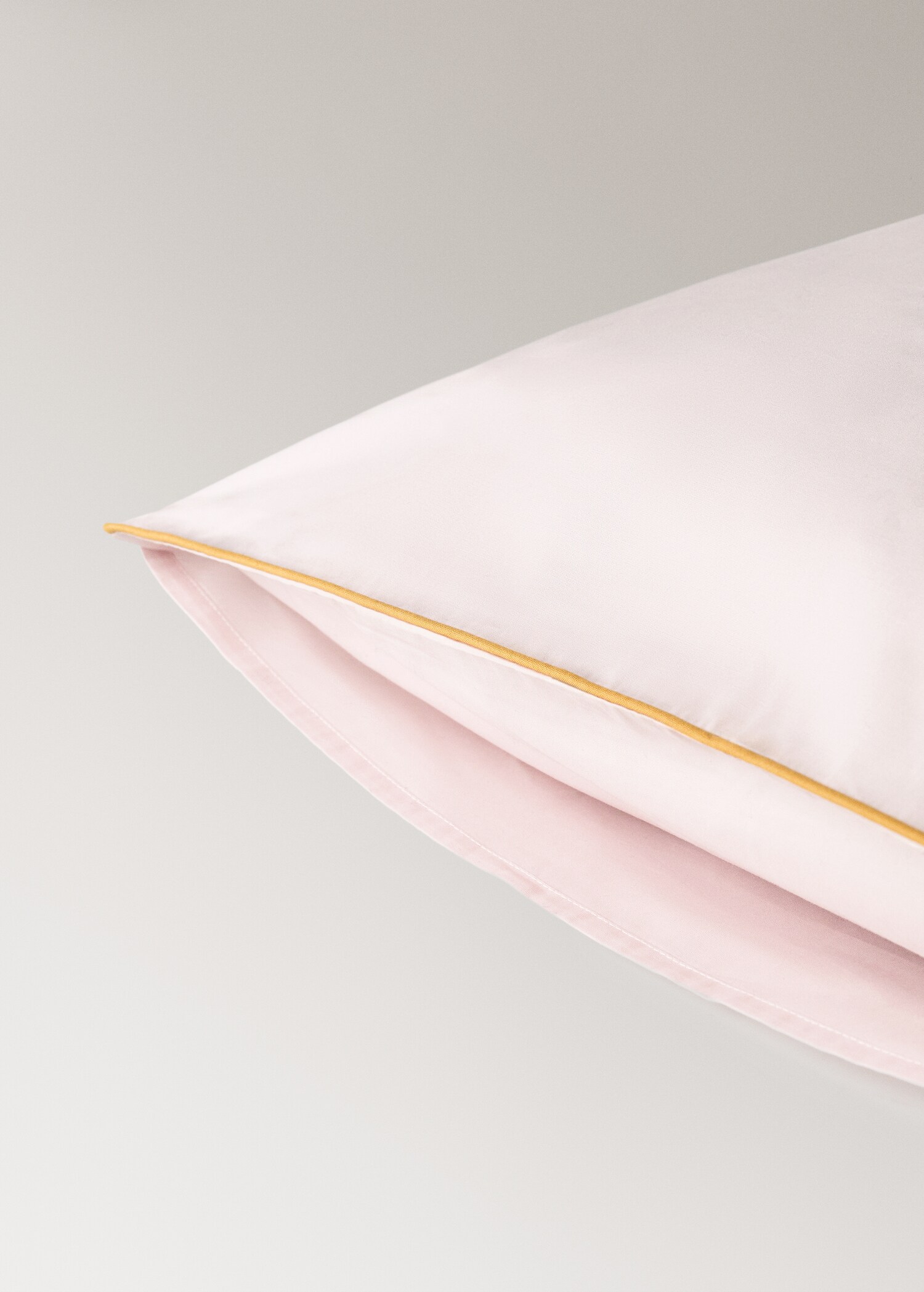 Reversible percale cotton pillowcase with contrasting piping 50x75 cm - Details of the article 1