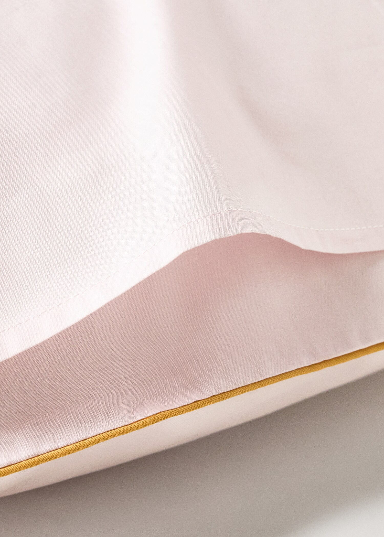 Reversible percale cotton pillowcase with contrasting piping 50x75 cm - Details of the article 2