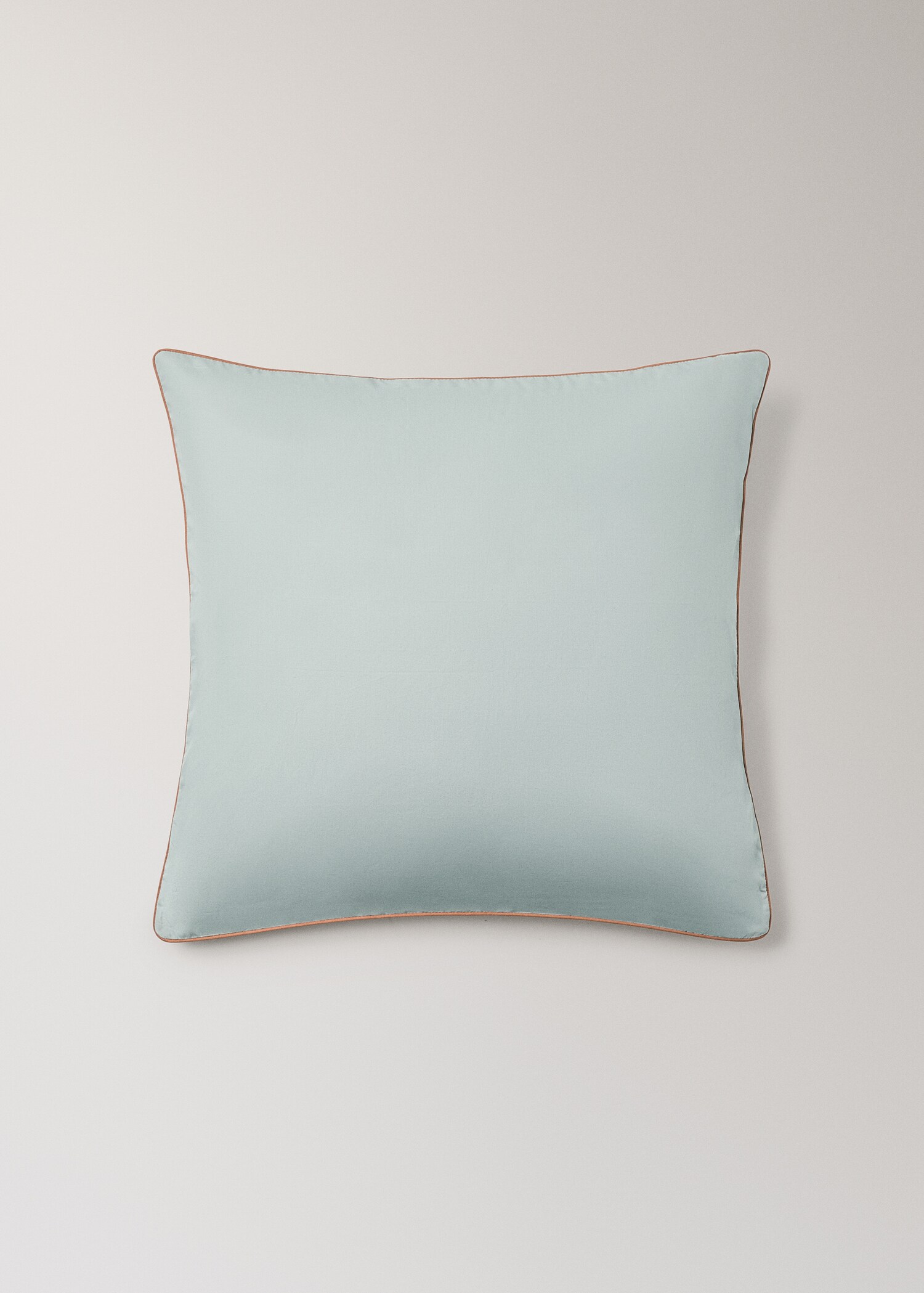 Reversible percale cotton pillowcase with contrasting piping 60x60 cm - Article without model