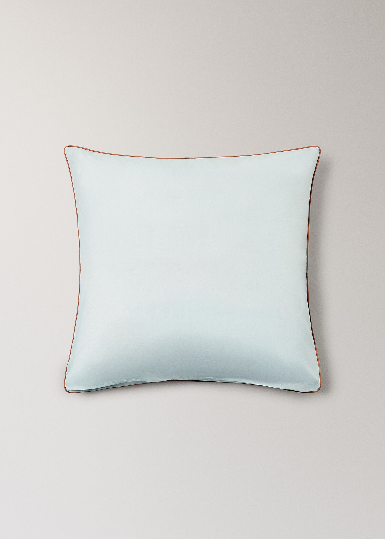Reversible percale cotton pillowcase with contrasting piping 60x60 cm - Details of the article 3