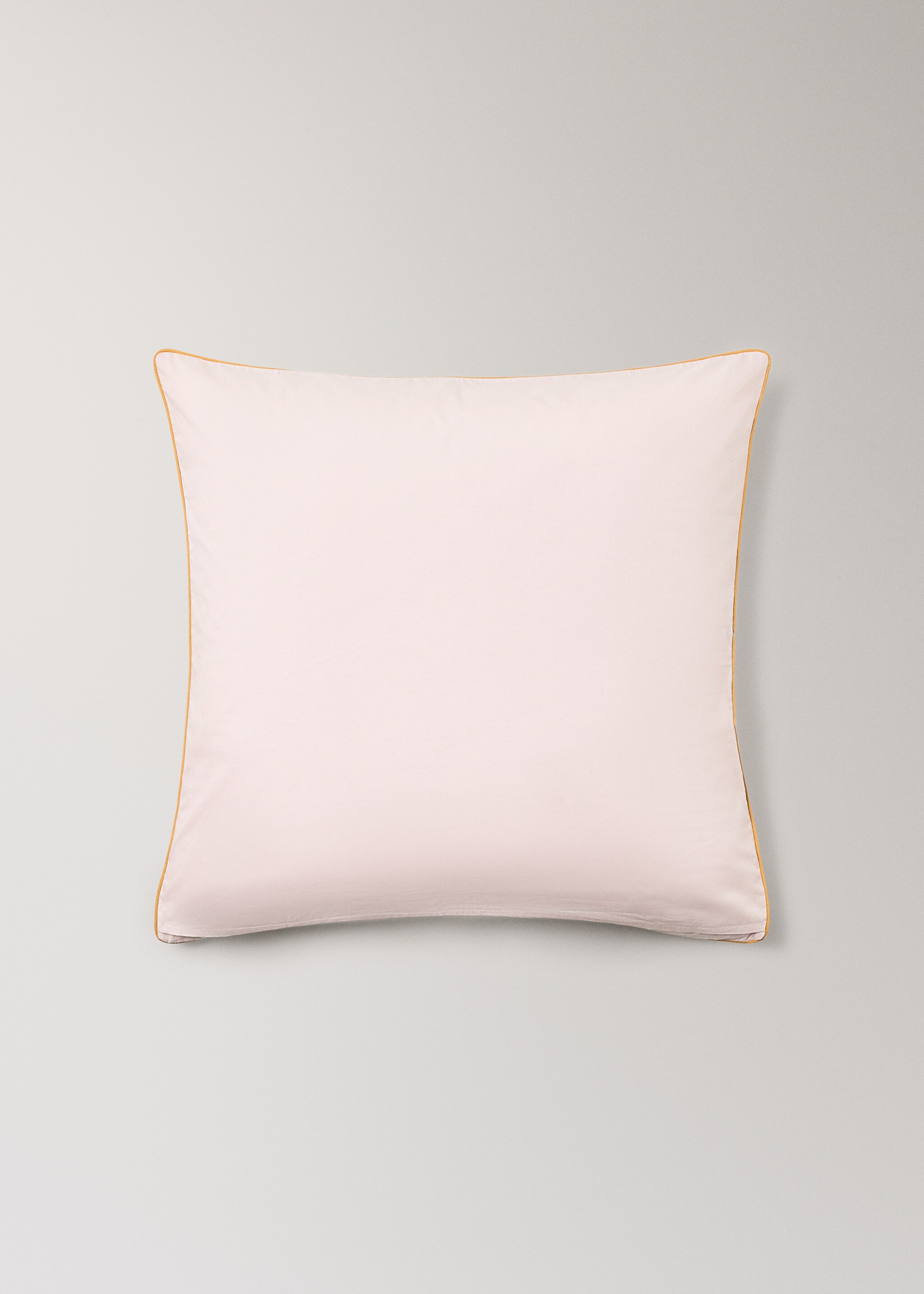 Reversible percale cotton pillowcase with contrasting piping 60x60 cm - Details of the article 3, Light/Pastel Purple. Ref: 27004086-00.