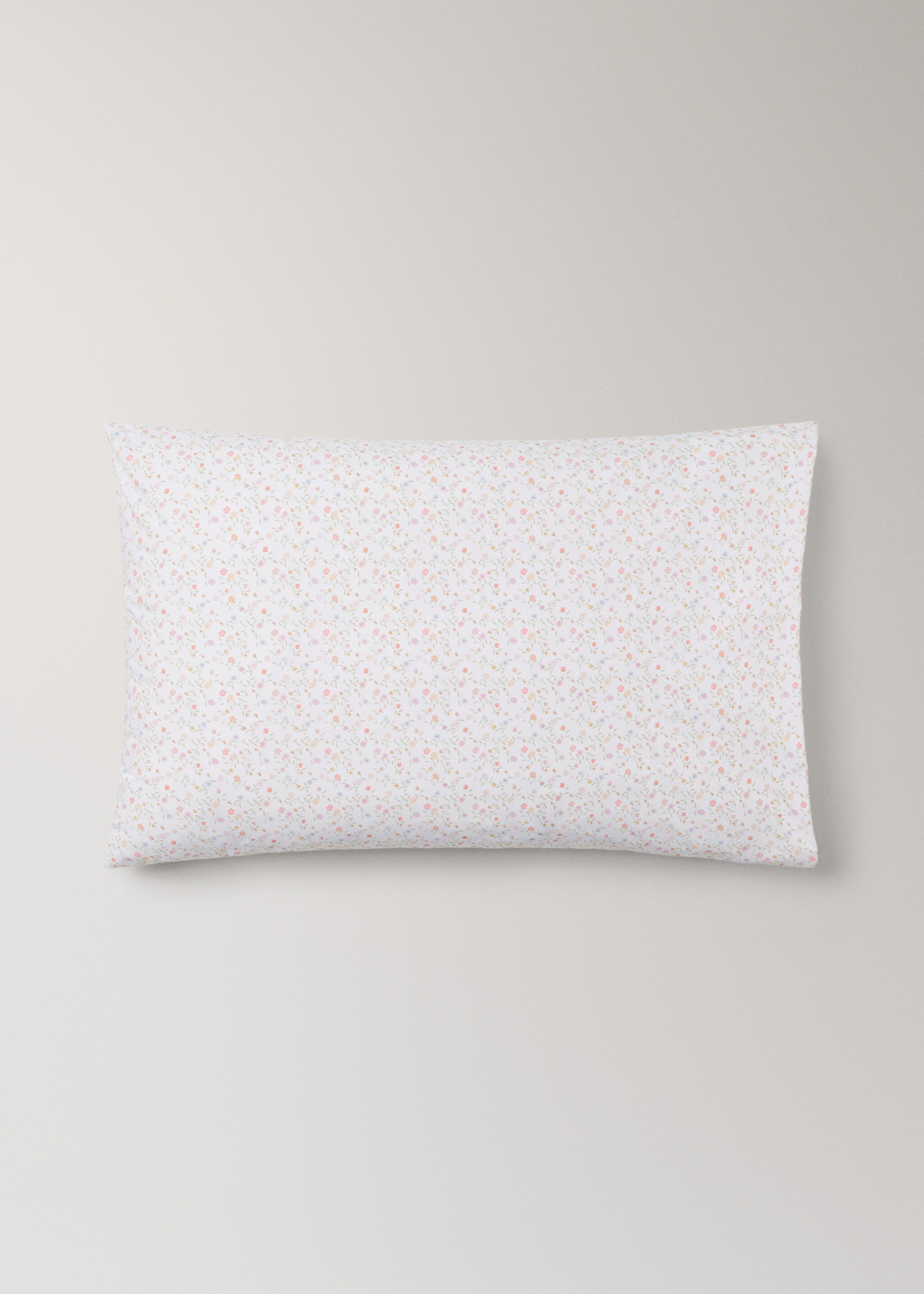 Children's cotton floral pillowcase 50x75 cm - Article without model, Pink. Ref: 27004091-00.