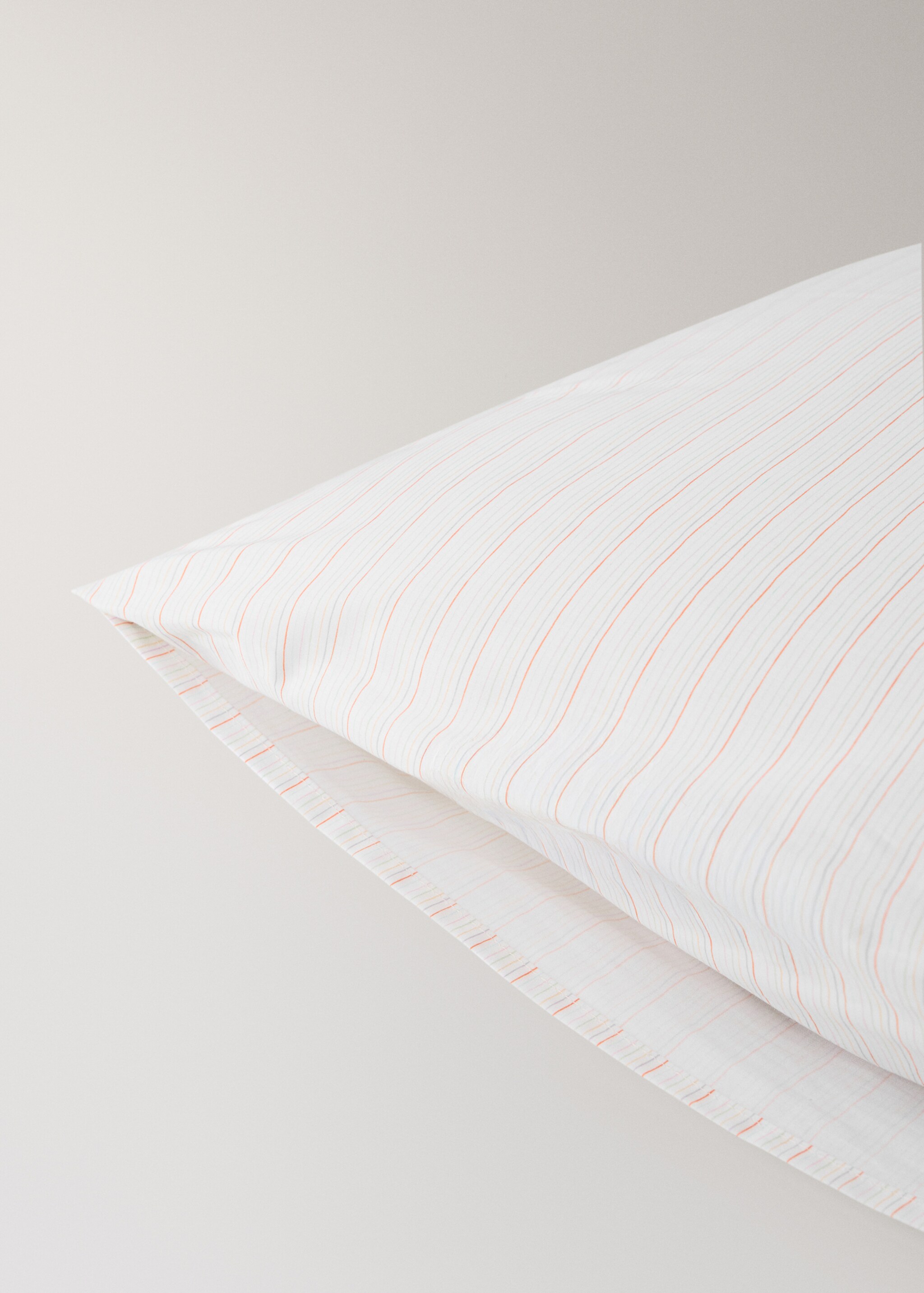 Children's cotton floral pillow cover 60x60 cm - Details of the article 1, Pink. Ref: 27004092-00.