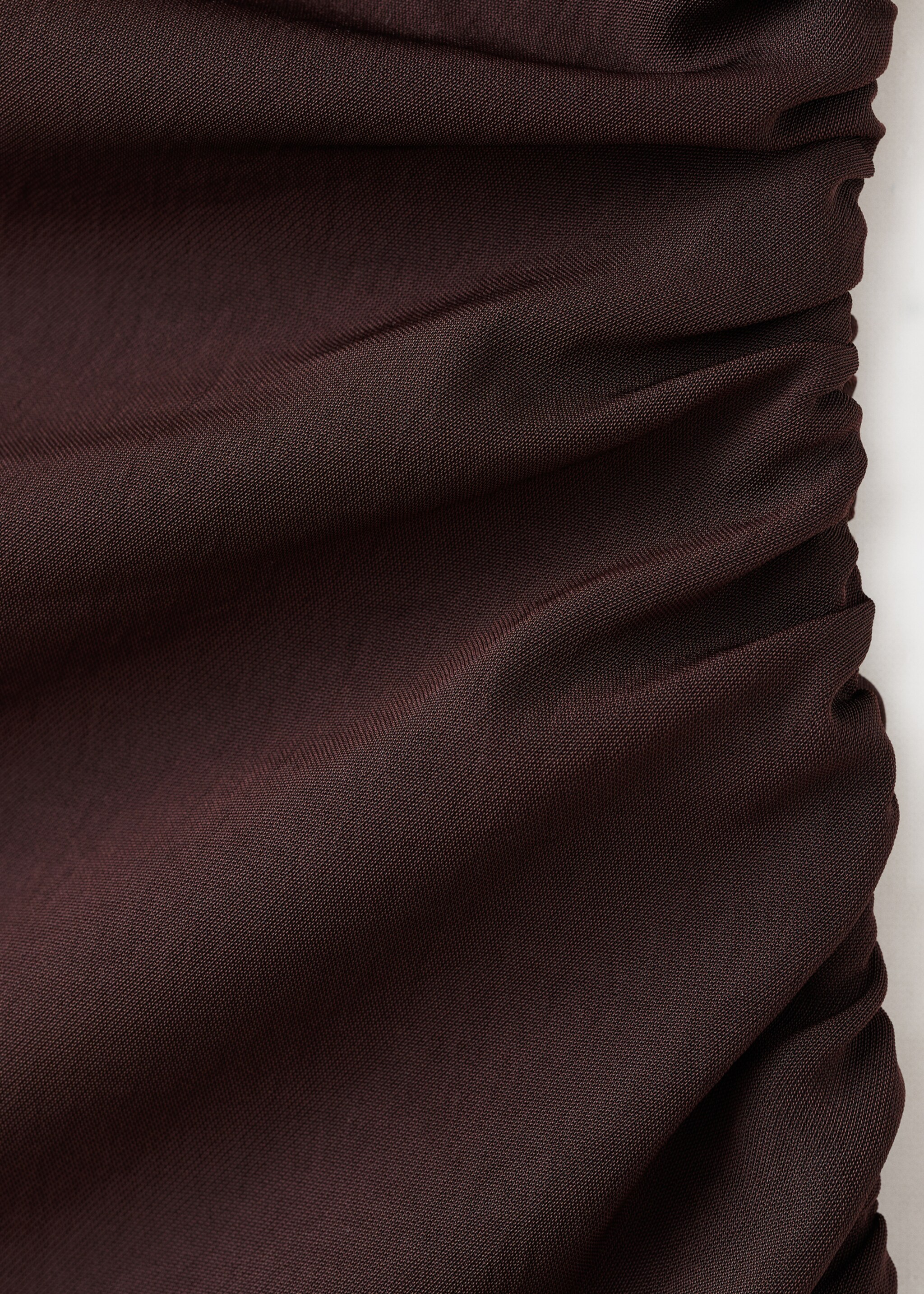 Asymmetrical dress with scarf - Details of the article 8, Chocolate. Ref: 27004093-00.