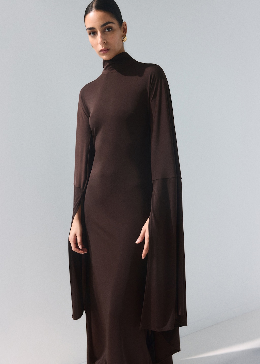 Mango Long-sleeved slit dress