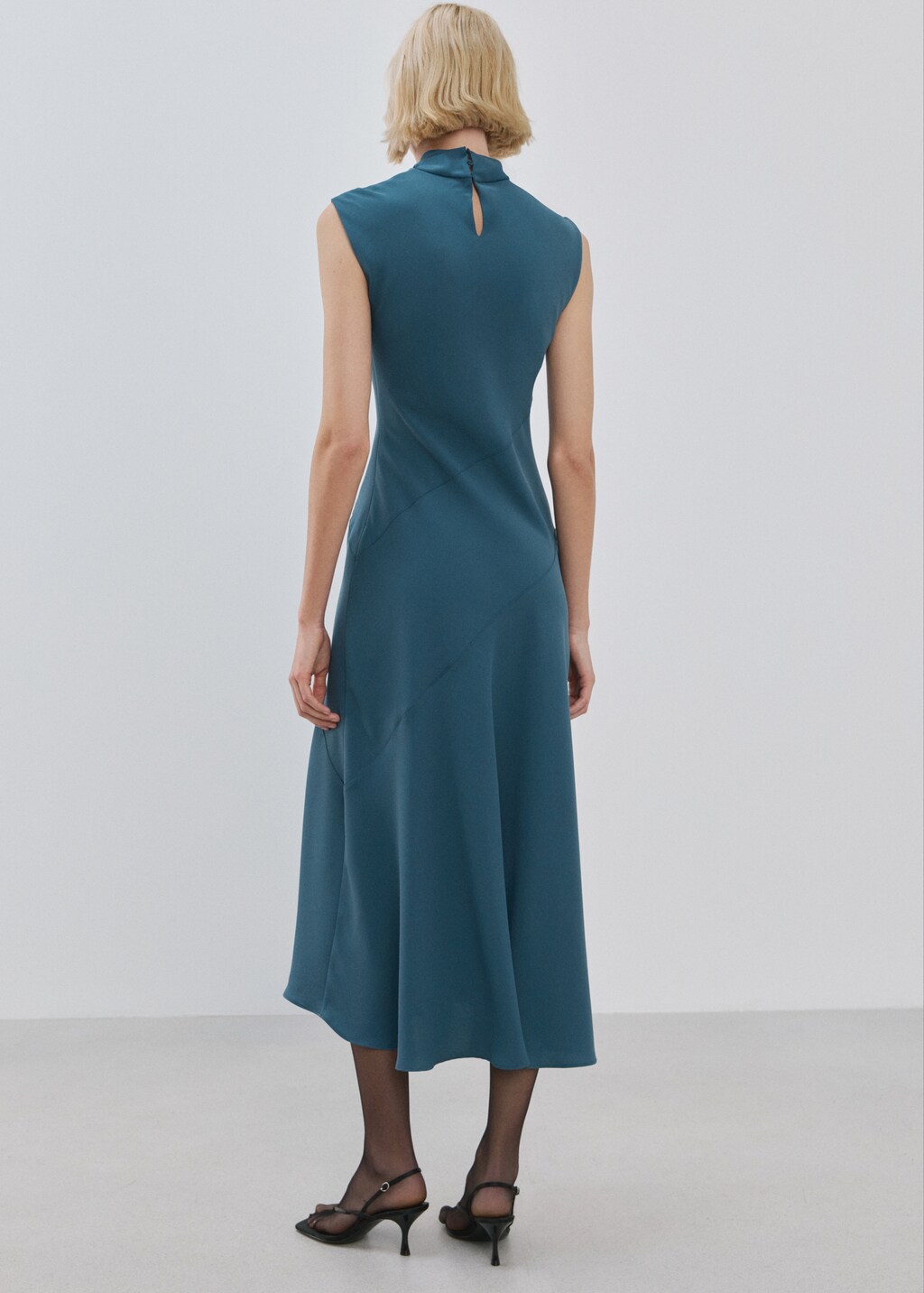 Mango Long dress with draped neck