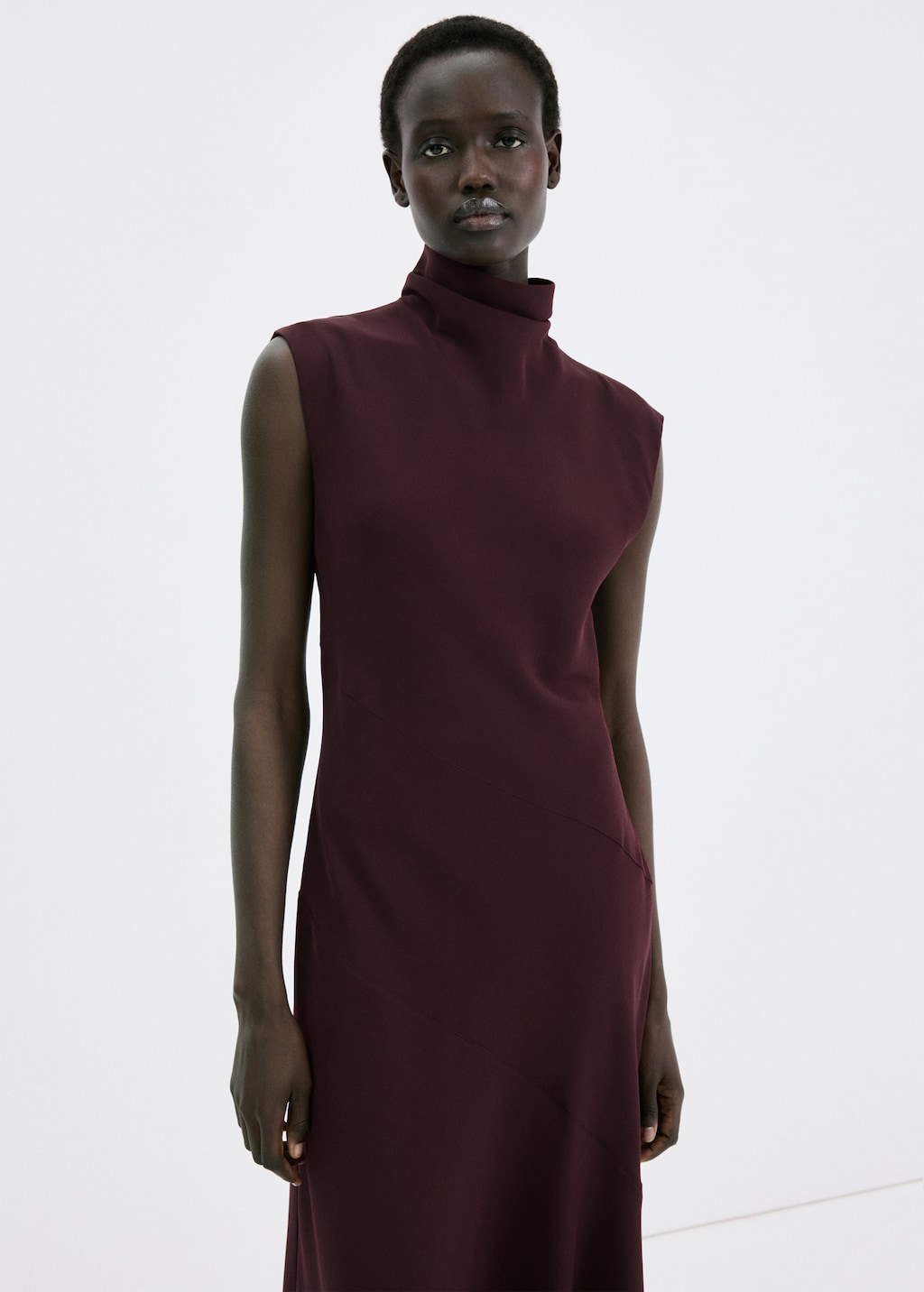 Mango Long dress with draped neck