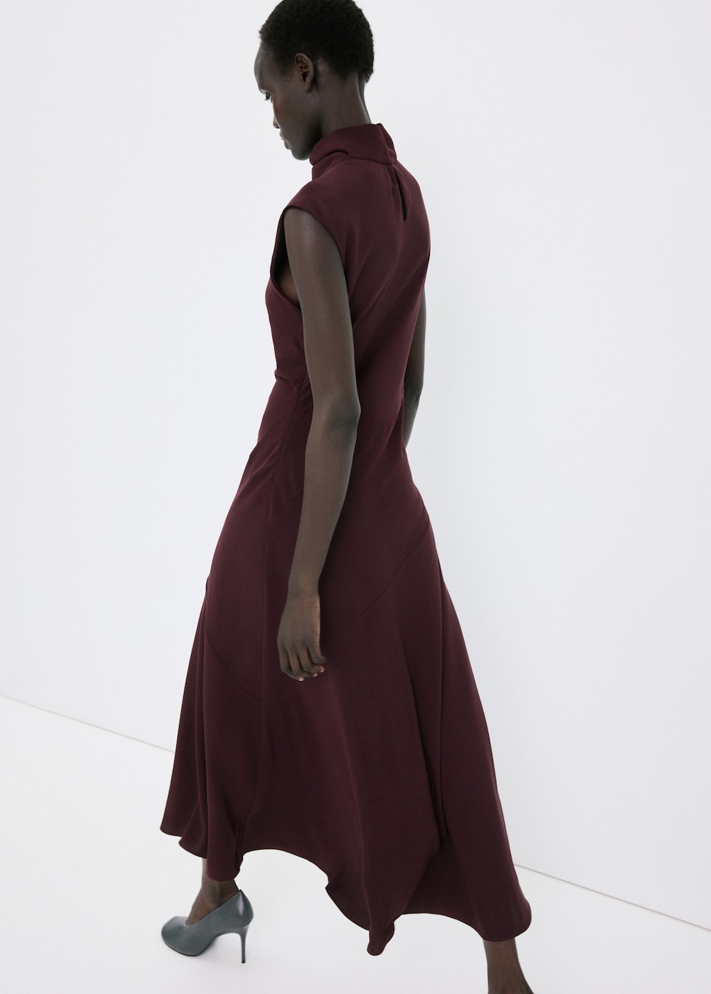 Mango Long dress with draped neck