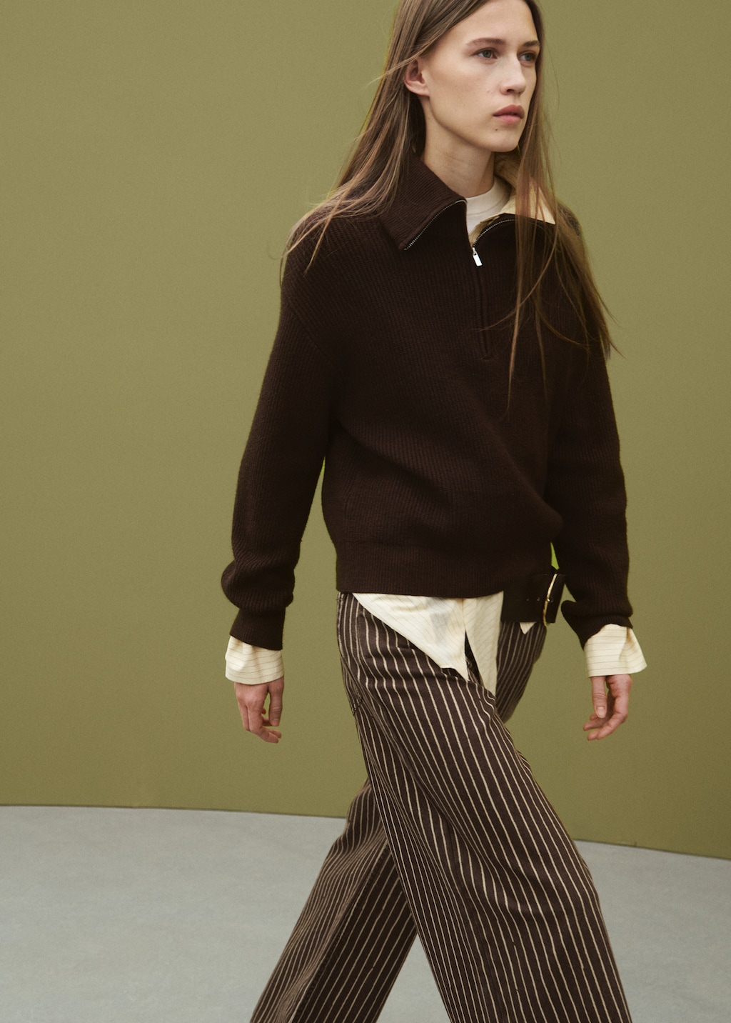 Mango Wide leg striped jeans thumbnail