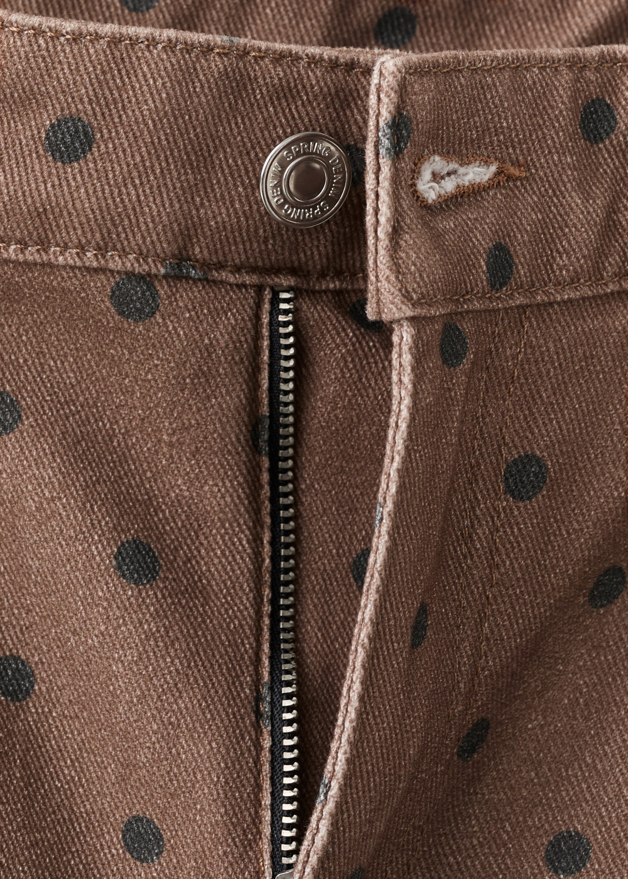 Ballonjeans met polkadots - Detail van het artikel 0, Chocoladebruin. Ref: 27004105-00.