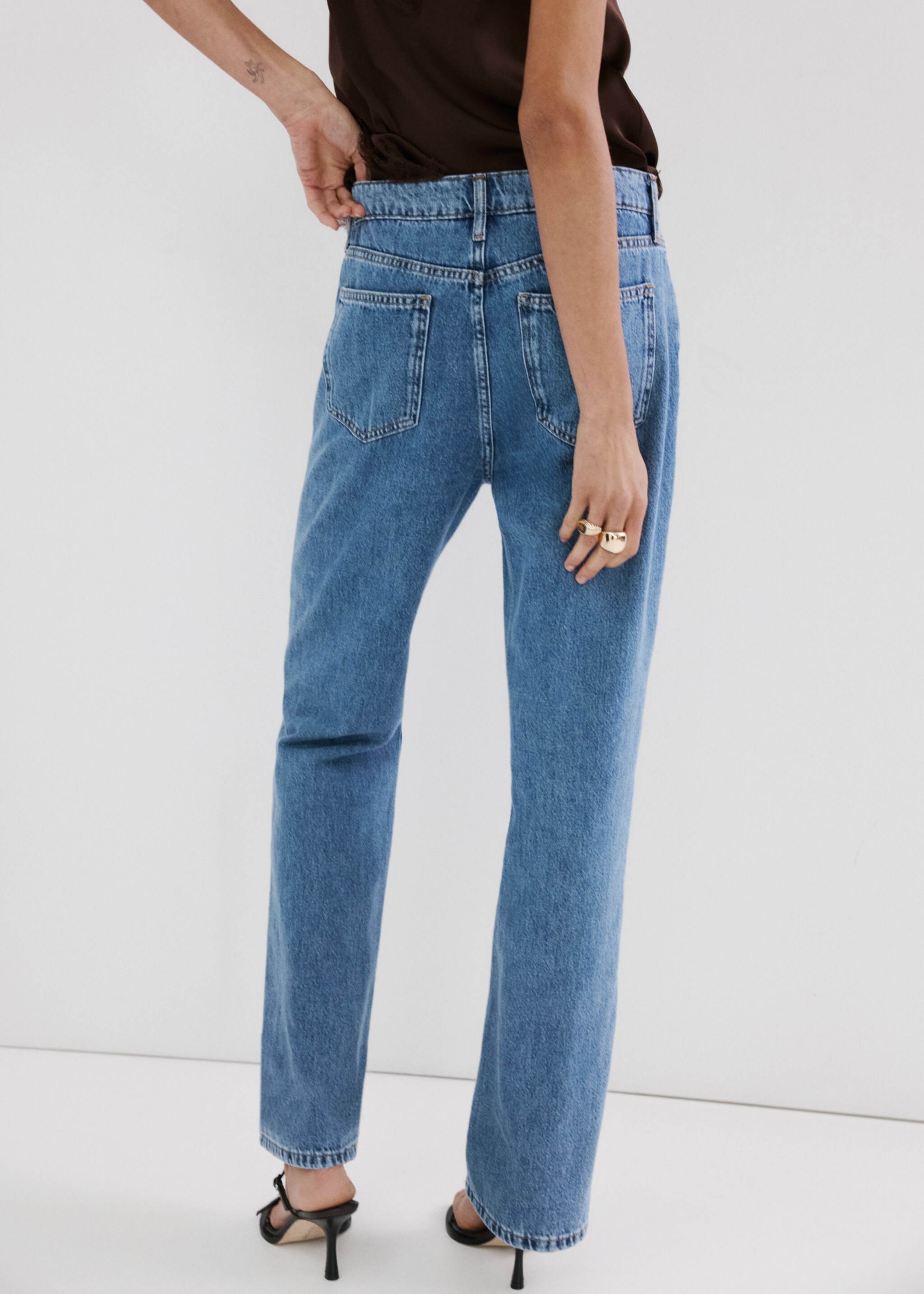 Matilda medium-rise straight-fit jeans - Details of the article 1, Medium Blue. Ref: 27004106-00.
