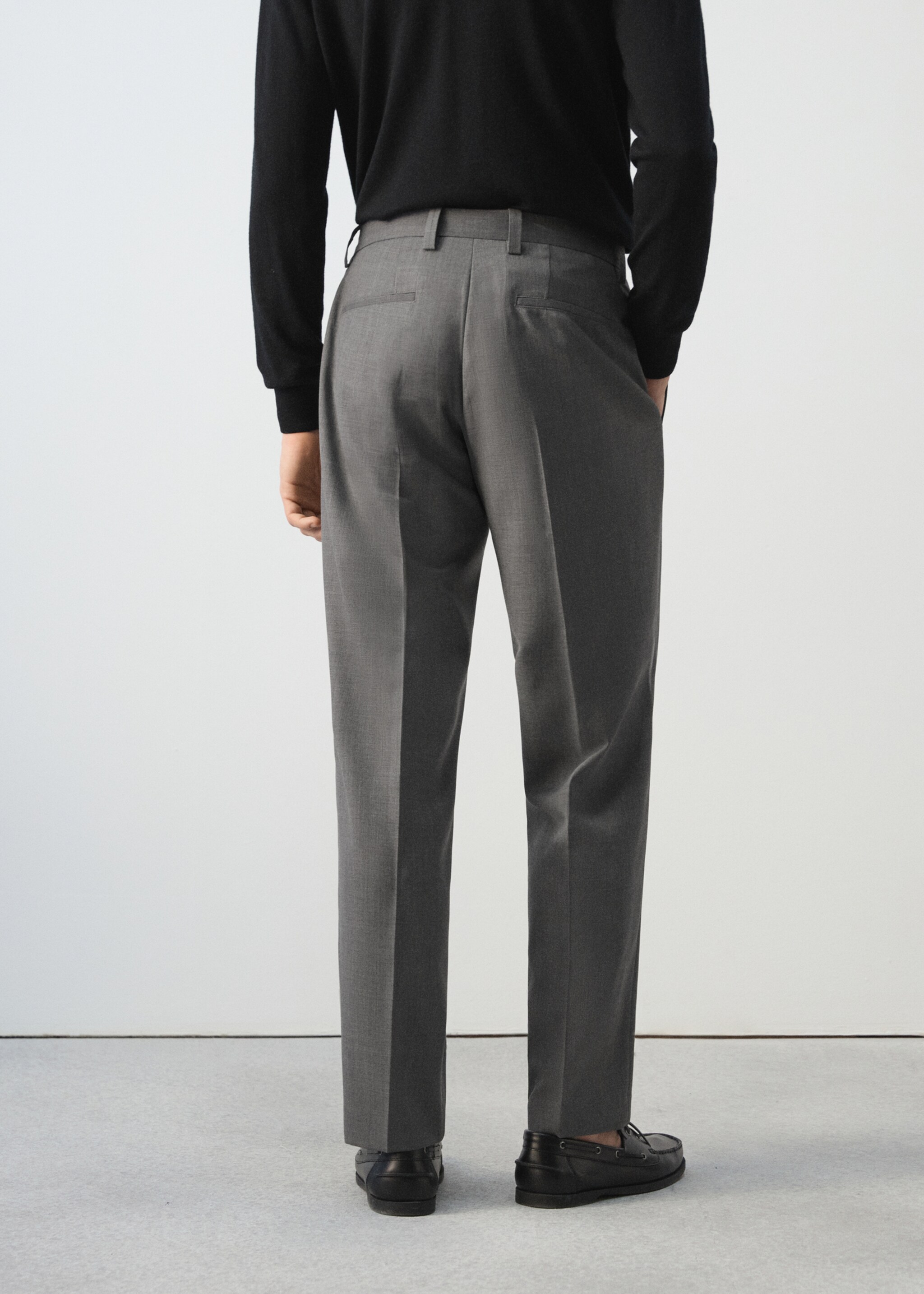Ricardo regular fit suit trousers - Reverse of the article, Grey. Ref: 27004414-00.