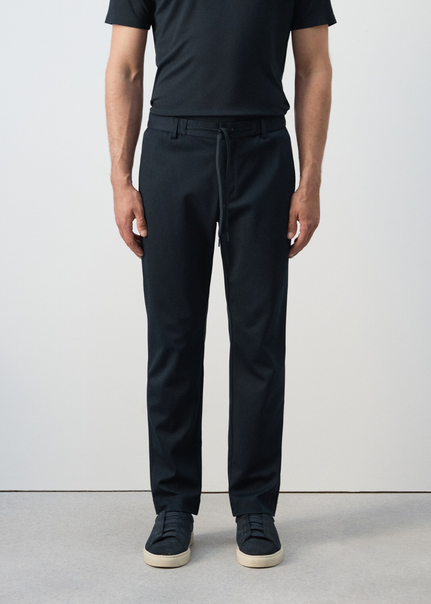 Comfort stretch chino trousers - Medium plane