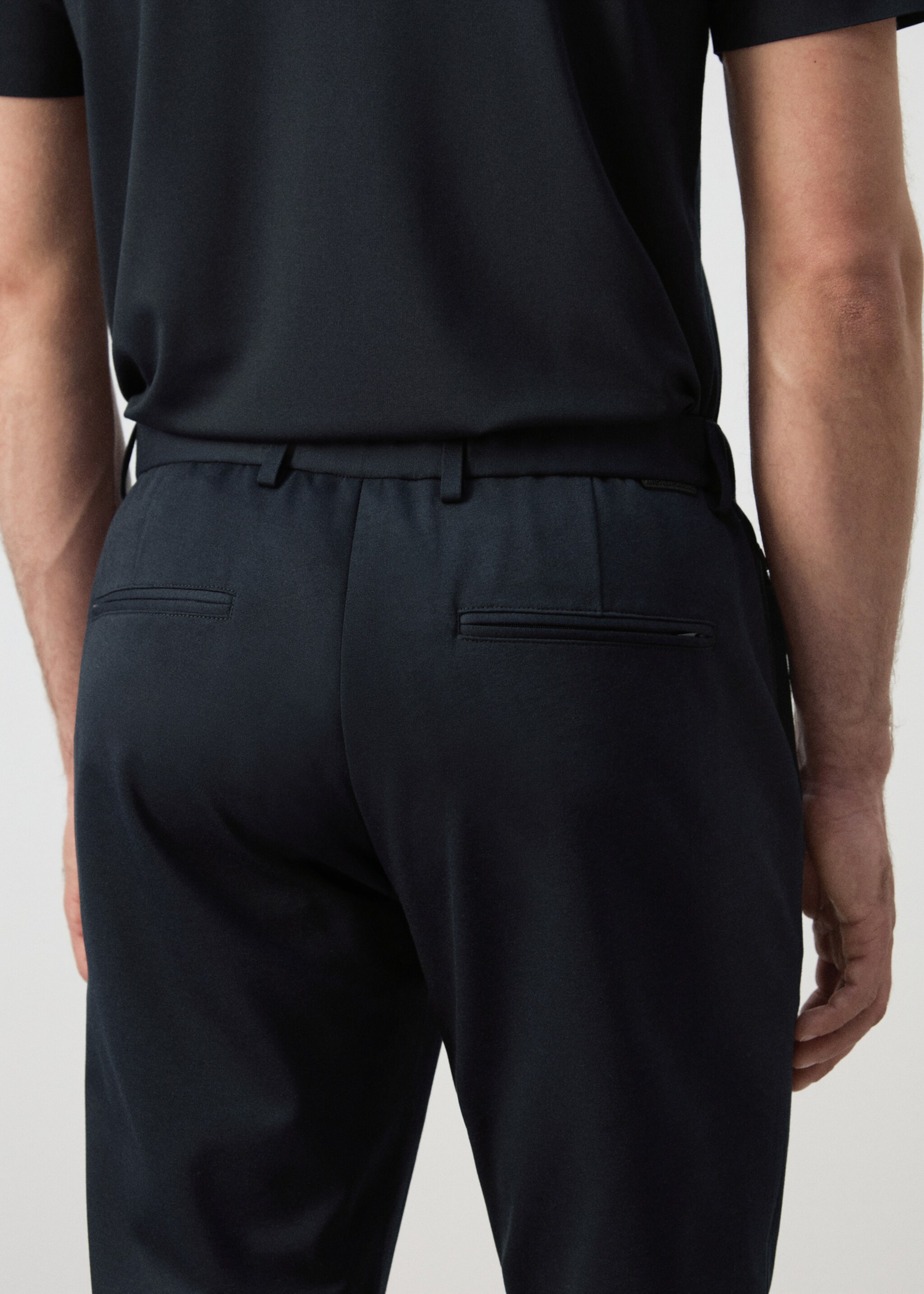 Comfort stretch chino trousers - Details of the article 6, Navy. Ref: 27004415-00.