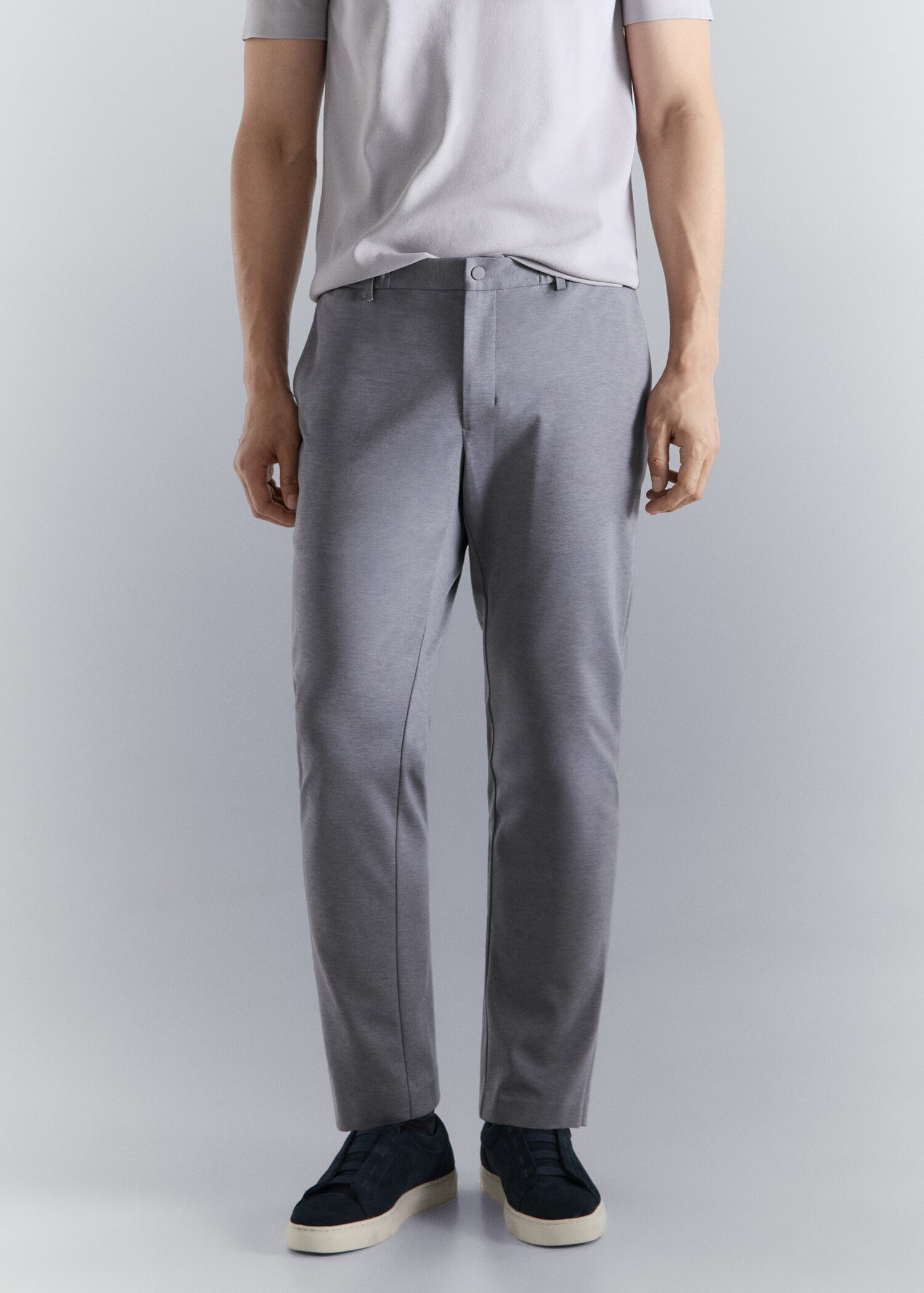 Comfort stretch chino trousers - Medium plane