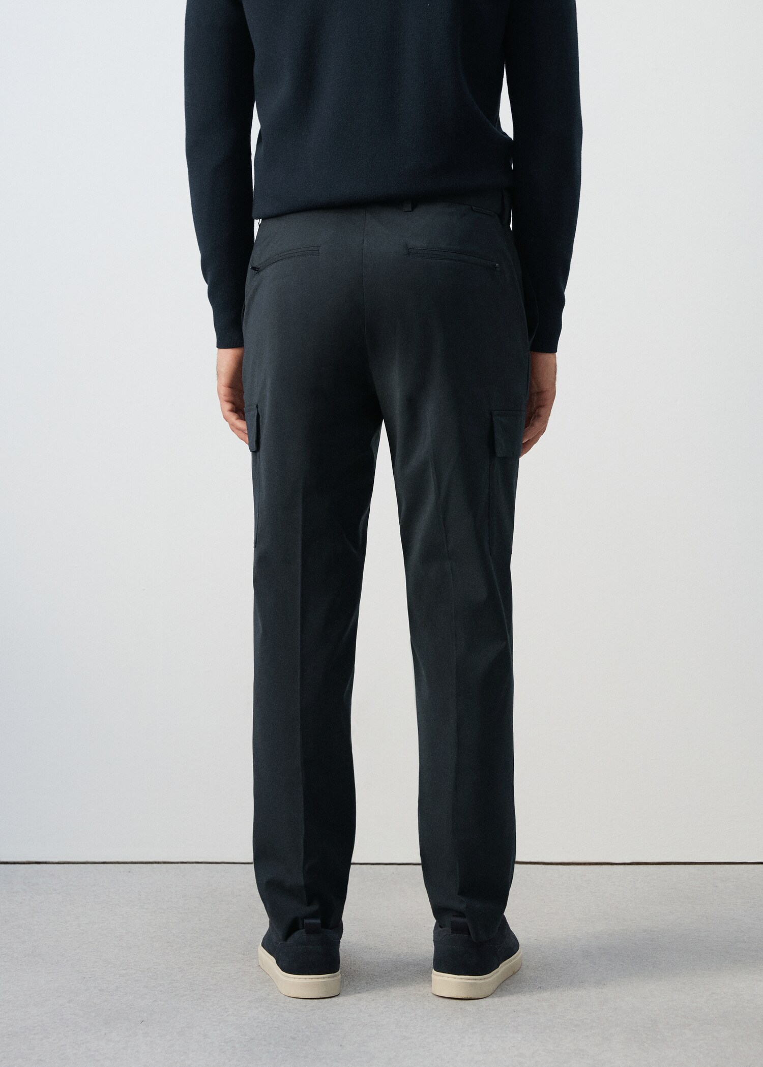 Slim fit comfort stretch cargo trousers - Reverse of the article