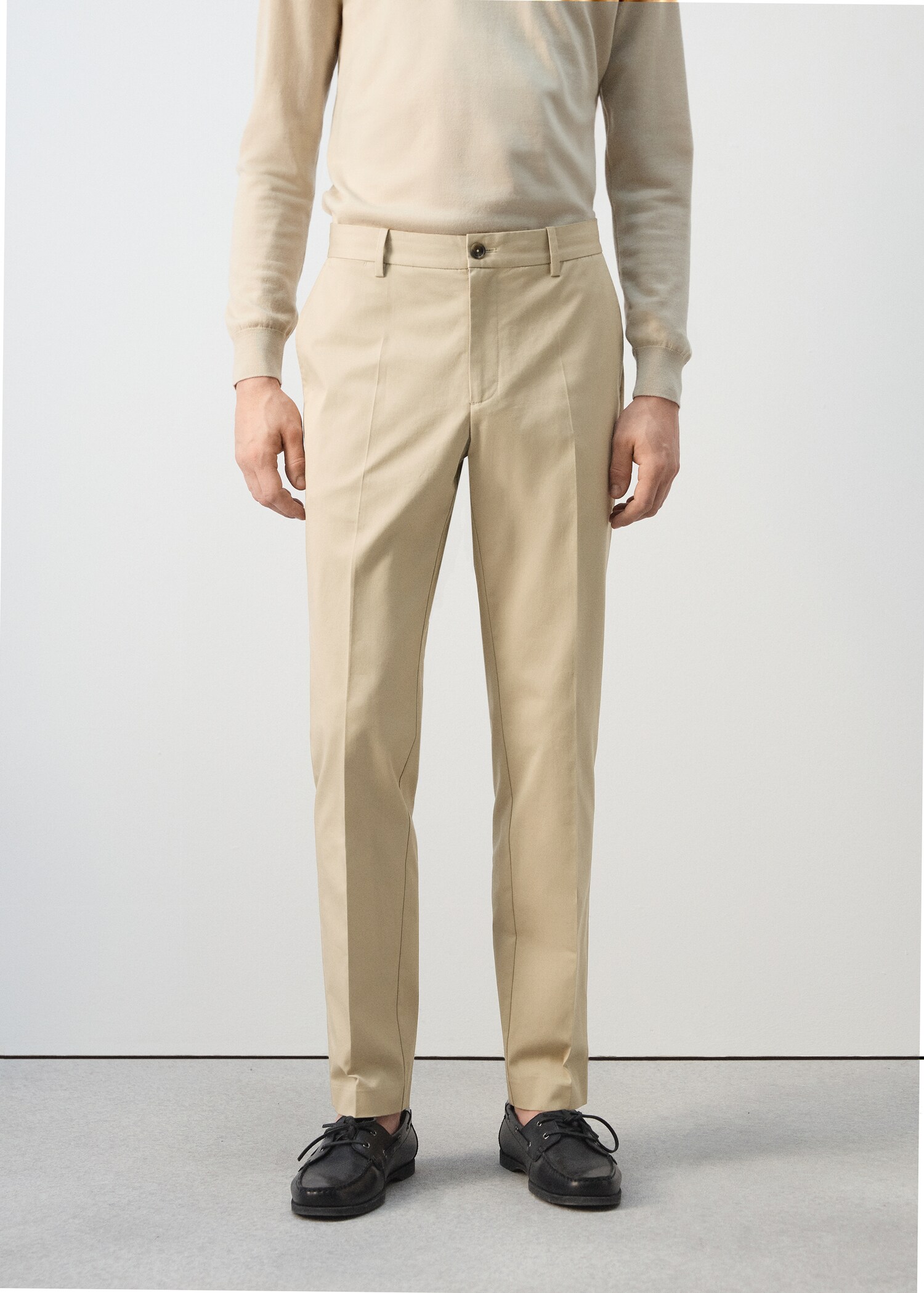 Dublino slim-fit chino trousers - Medium plane