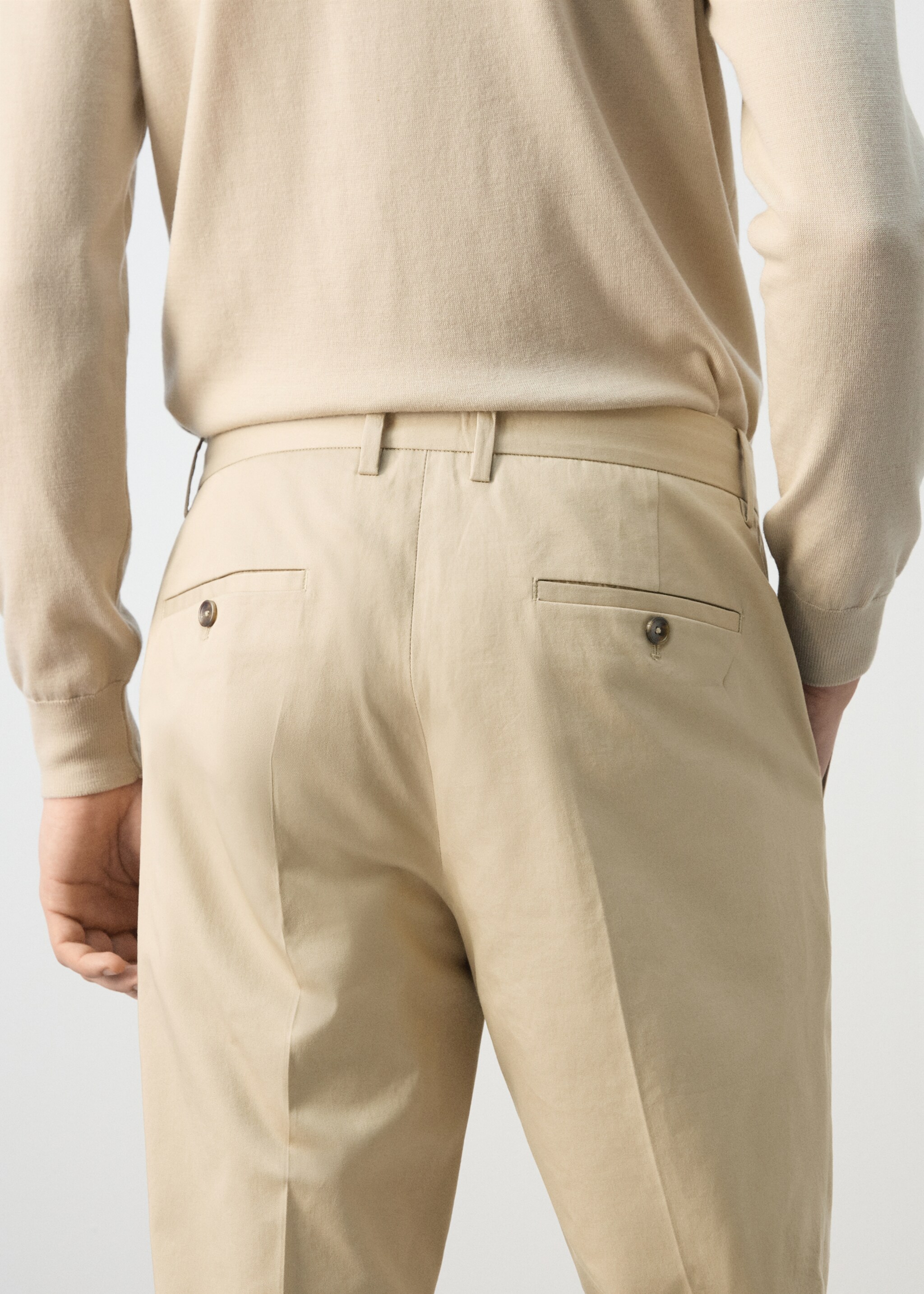 Dublino slim-fit chino trousers - Details of the article 6, Beige. Ref: 27004418-00.